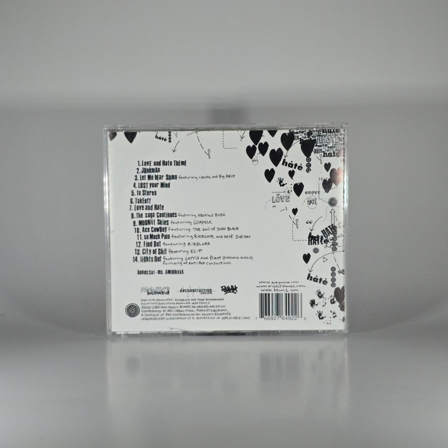 ACEYALONE - LOVE & HATE CD