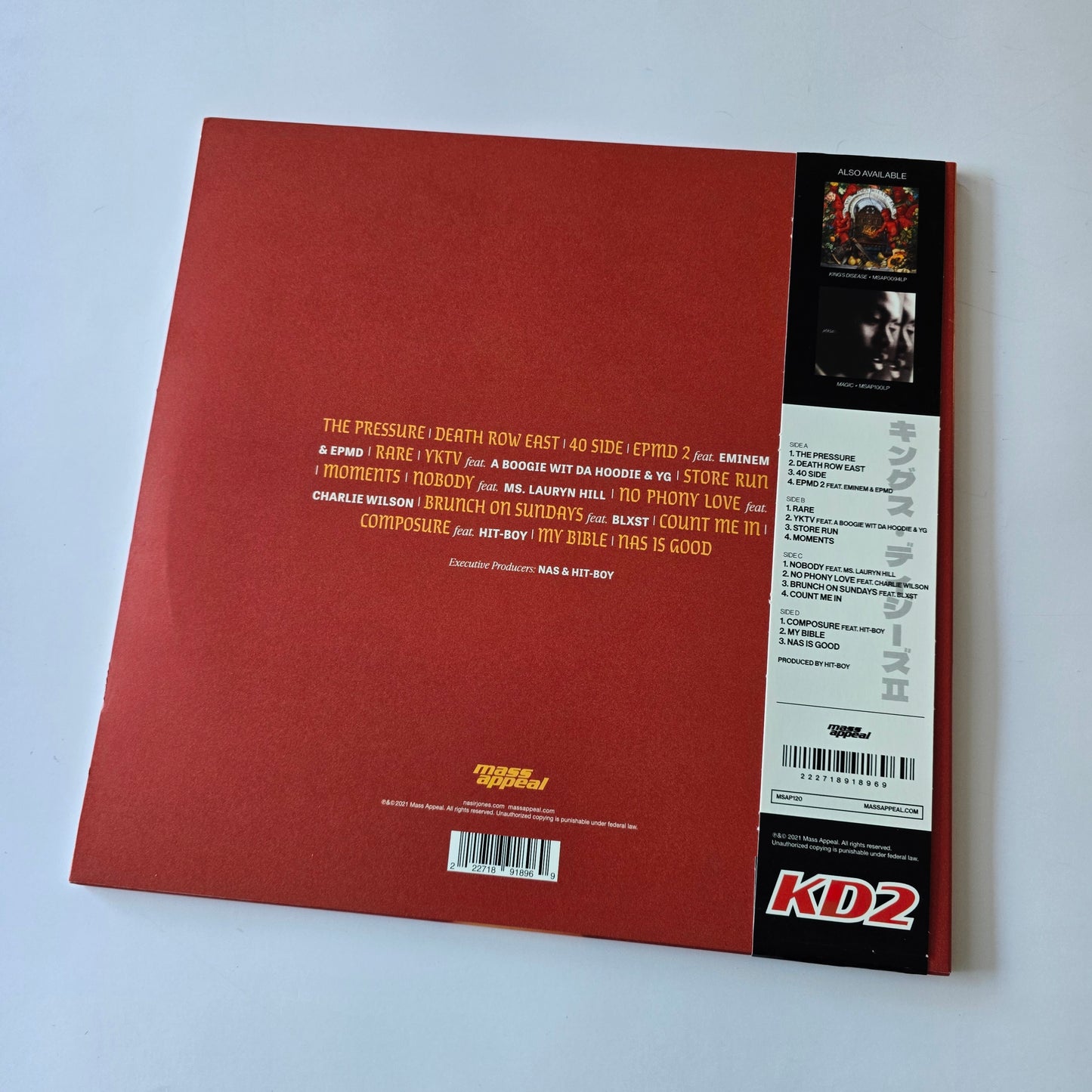 NAS - KING'S DESEASE 2, OBI, RED & ORANGE VINYL 2XLP -LIKE NEW!-