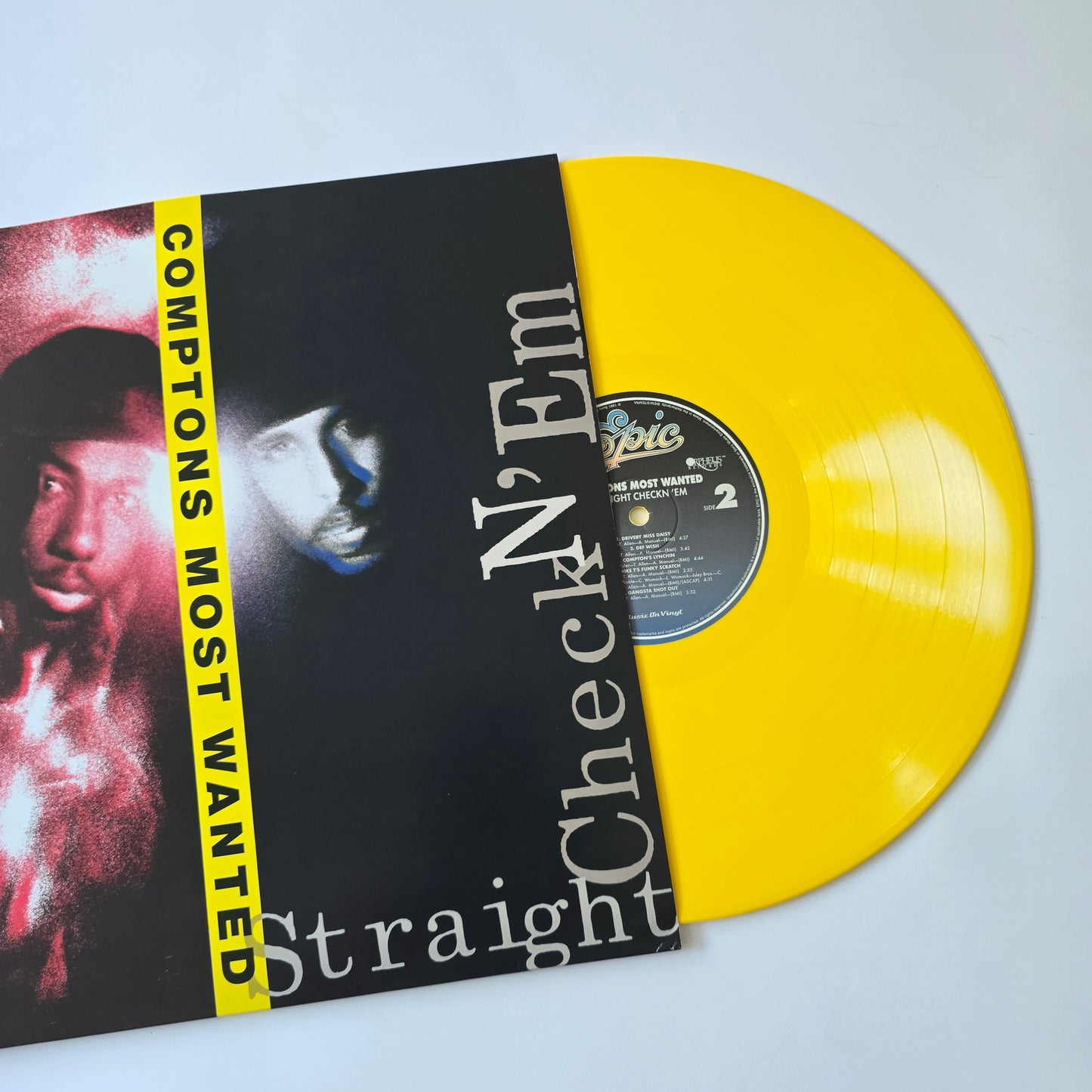 COMPTONS MOST WANTED - STRAIGHT CHECKN 'EM LIMITED EDITION YELLOW VINYL -LIKE NEW!-