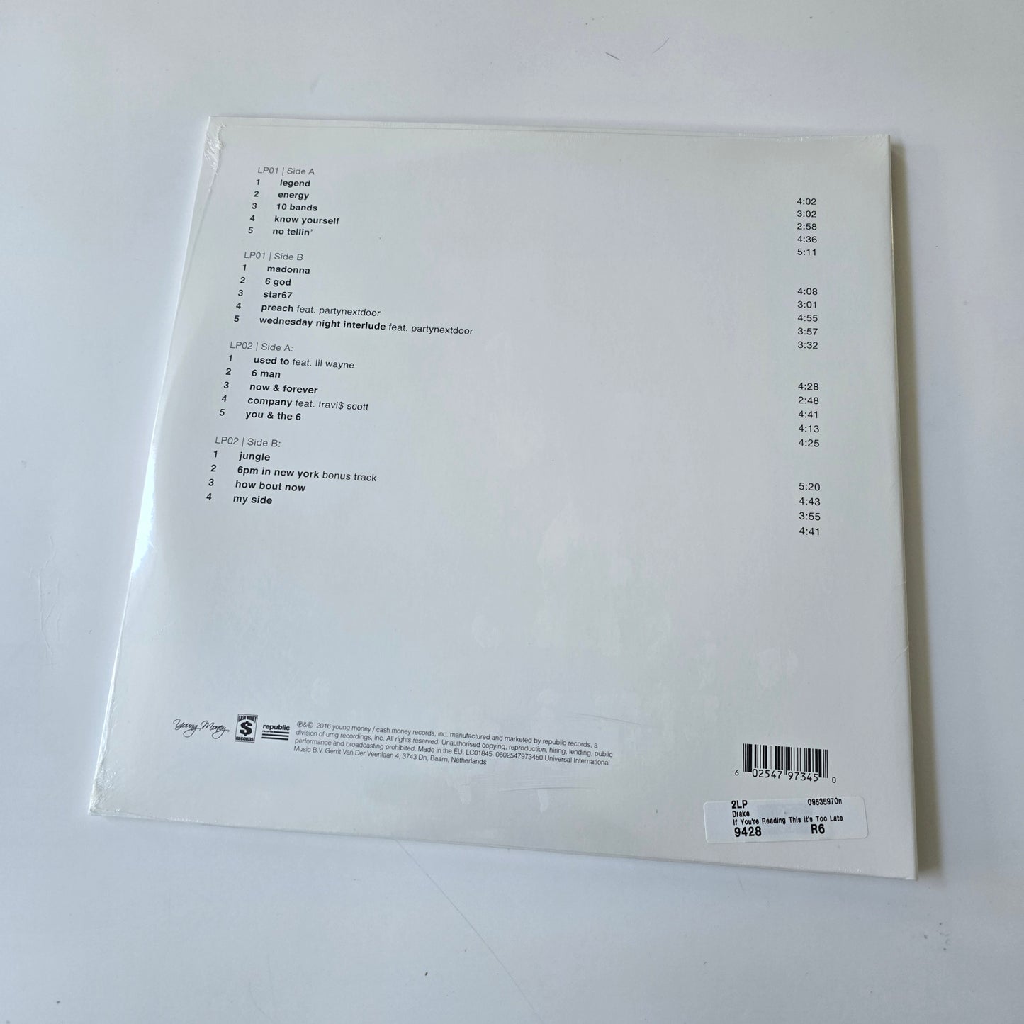 DRAKE - IF YOU'RE READING THIS IT'S TOO LATE (SEALED) VINYL -NEW!-