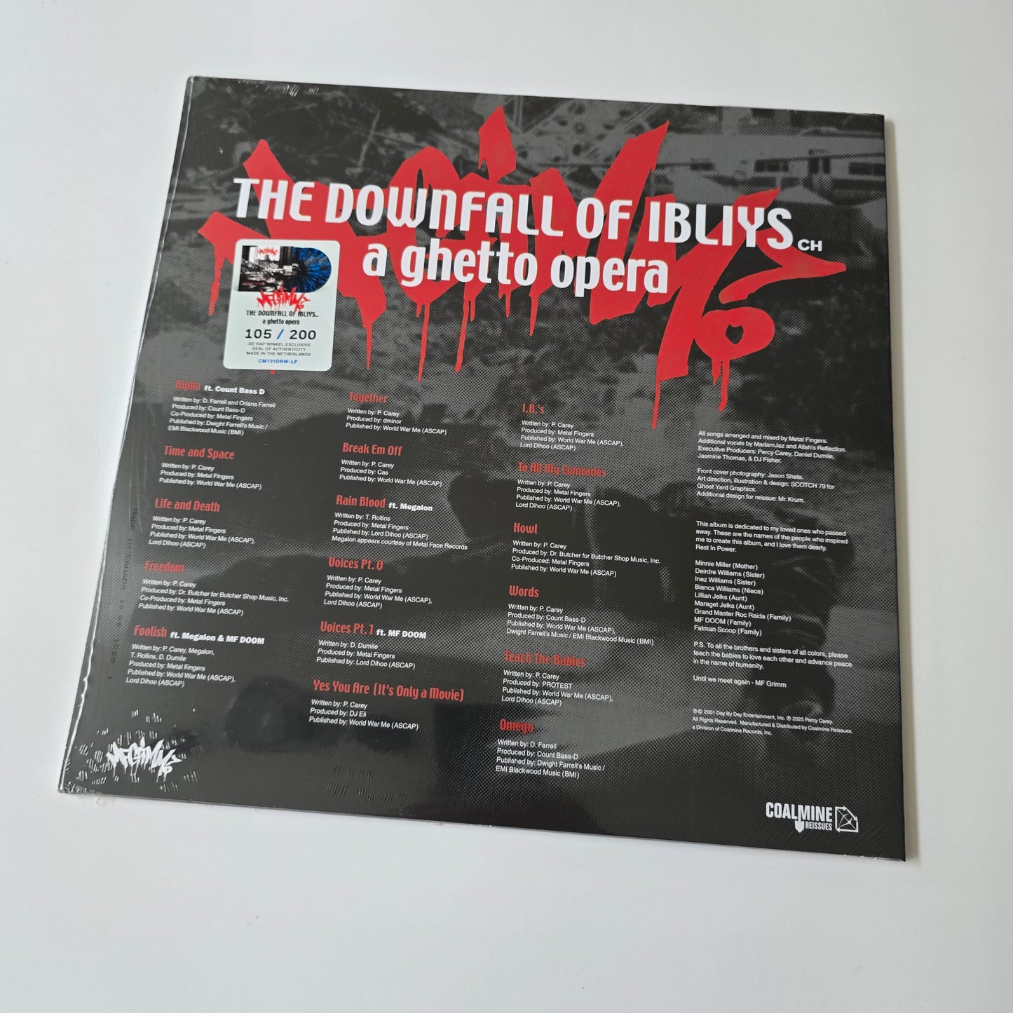 MF GRIMM - THE DOWNFALL OF IBLIYS: A GHETTO OPERA LIMITED EDITION VINYL -NEW!-