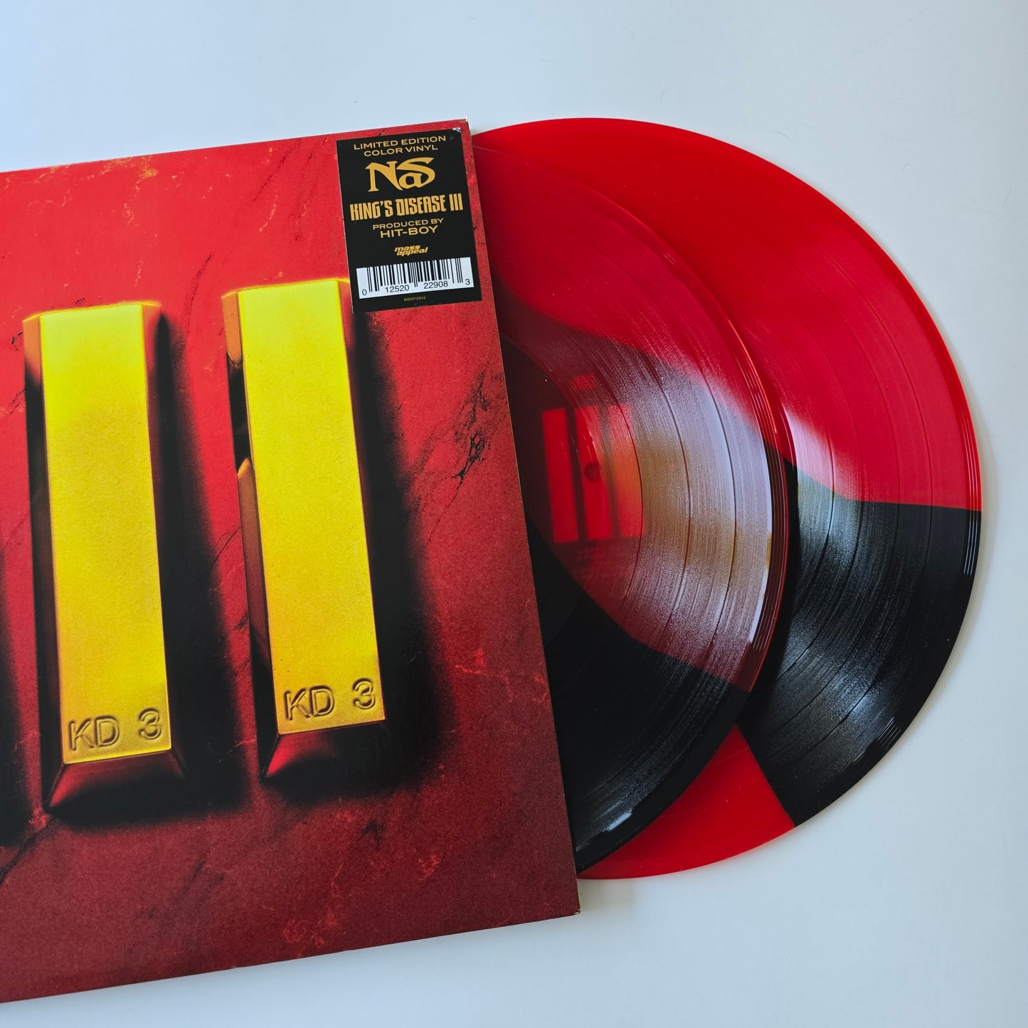 NAS - KING'S DESEASE 3, LIMITED EDITION RED & BLACK STRIPED VINYL 2XLP -LIKE NEW!-