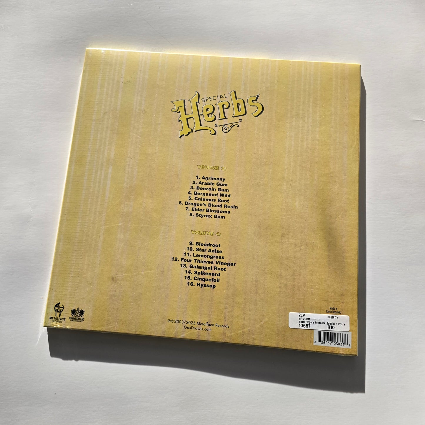 MF DOOM - METAL FINGERS PRESENTS: SPECIAL HERBS VOLS 3 & 4 (SEALED) VINYL -NEW!-