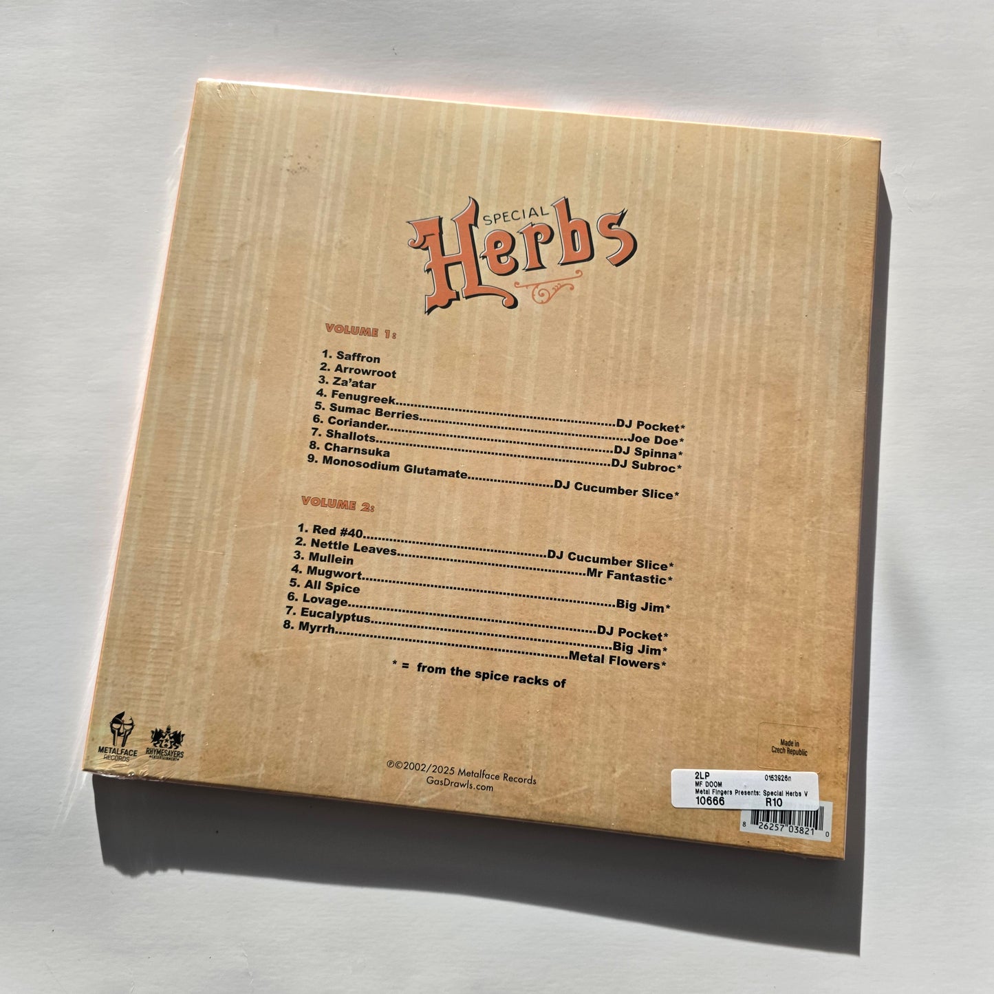 MF DOOM - METAL FINGERS PRESENTS: SPECIAL HERBS VOLS 1 & 2 (SEALED) VINYL -NEW!-