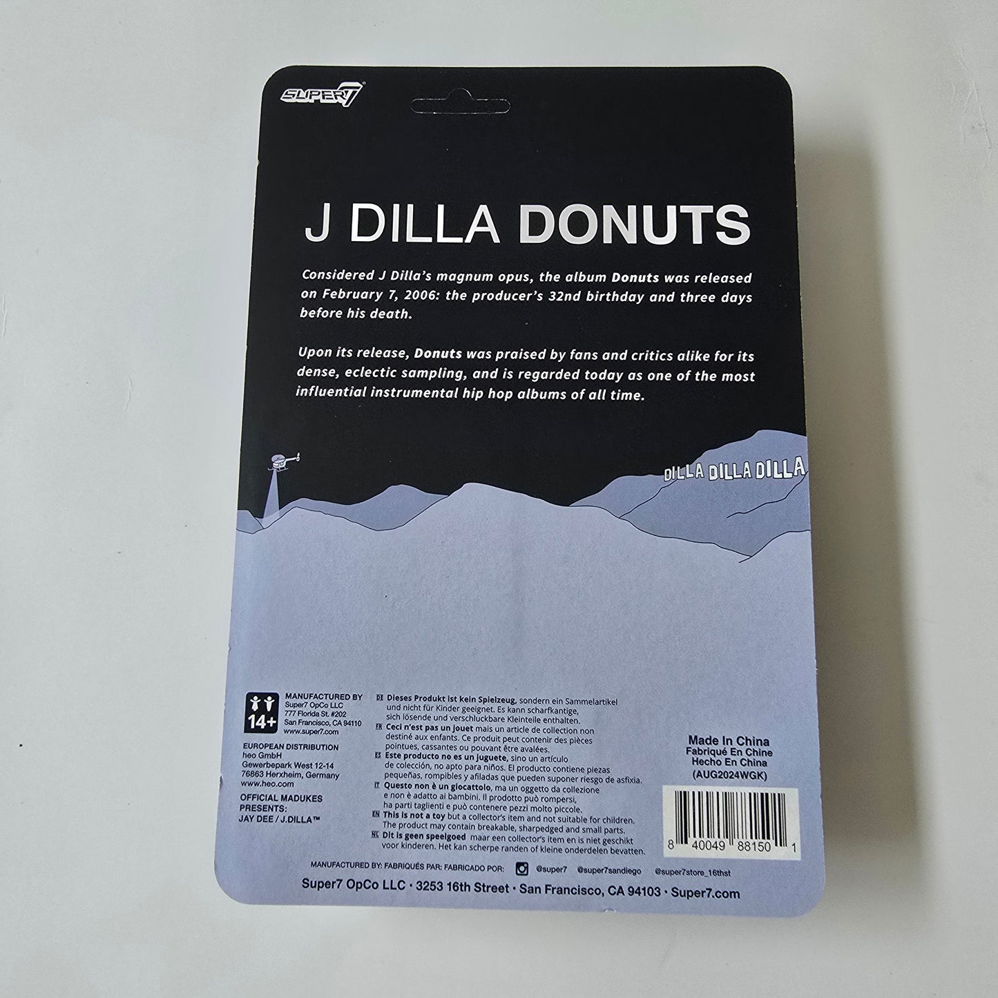 J DILLA (JAY DEE) DILLA DONUTS SUPER7 ACTION FIGURE -NEW!-