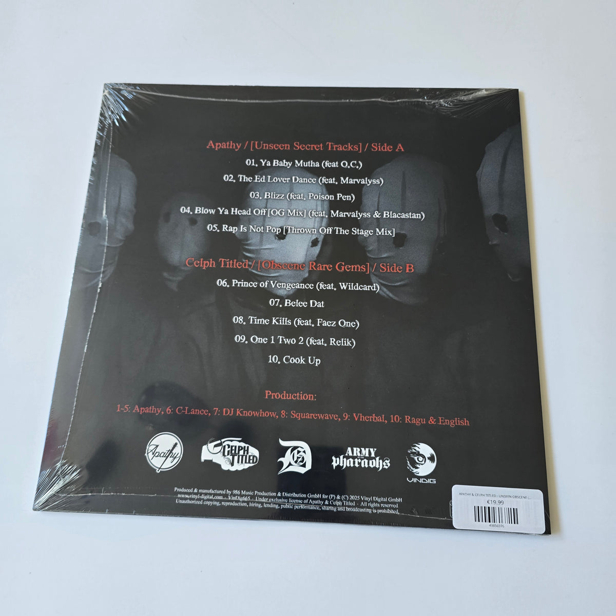 APATHY & CELPH TITLED - UNSEEN OBSCENE (SEALED) LIMITED EDITION VINYL -NEW!-