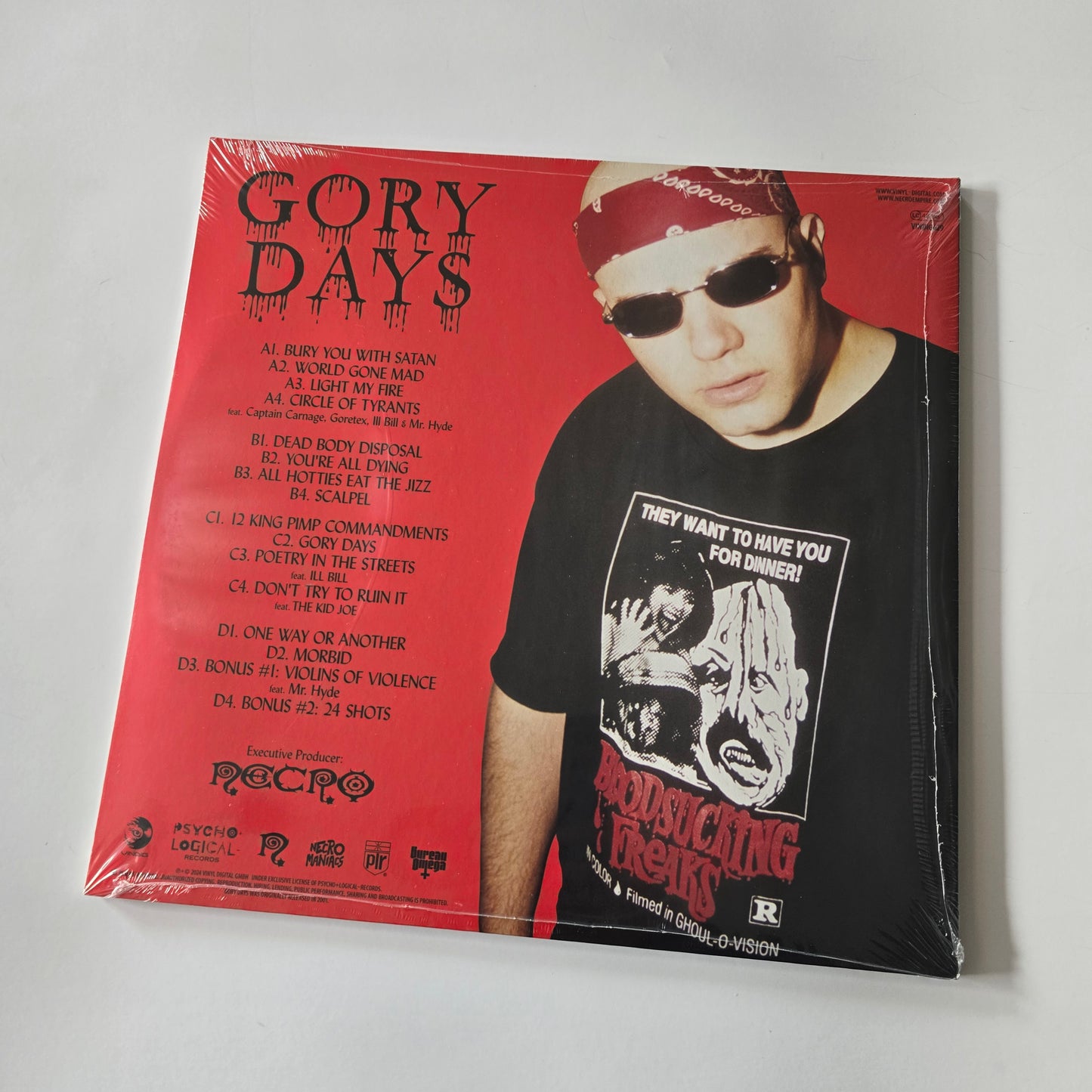 NECRO - GORY DAYS (SEALED) RED WITH BLACK SPLATTER VINYL -NEW!-