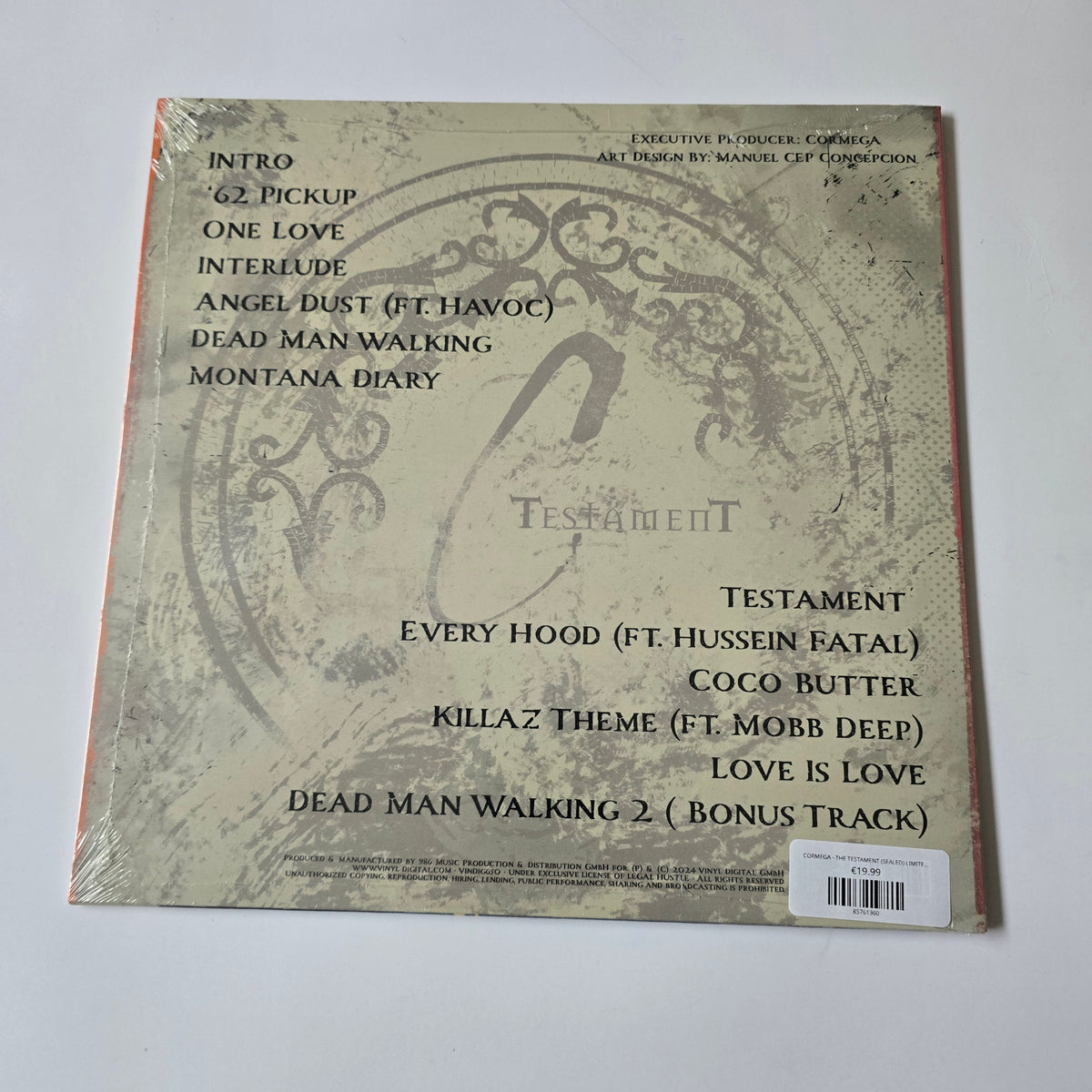 CORMEGA - THE TESTAMENT (SEALED) LIMITED EDITION VINYL -NEW!-