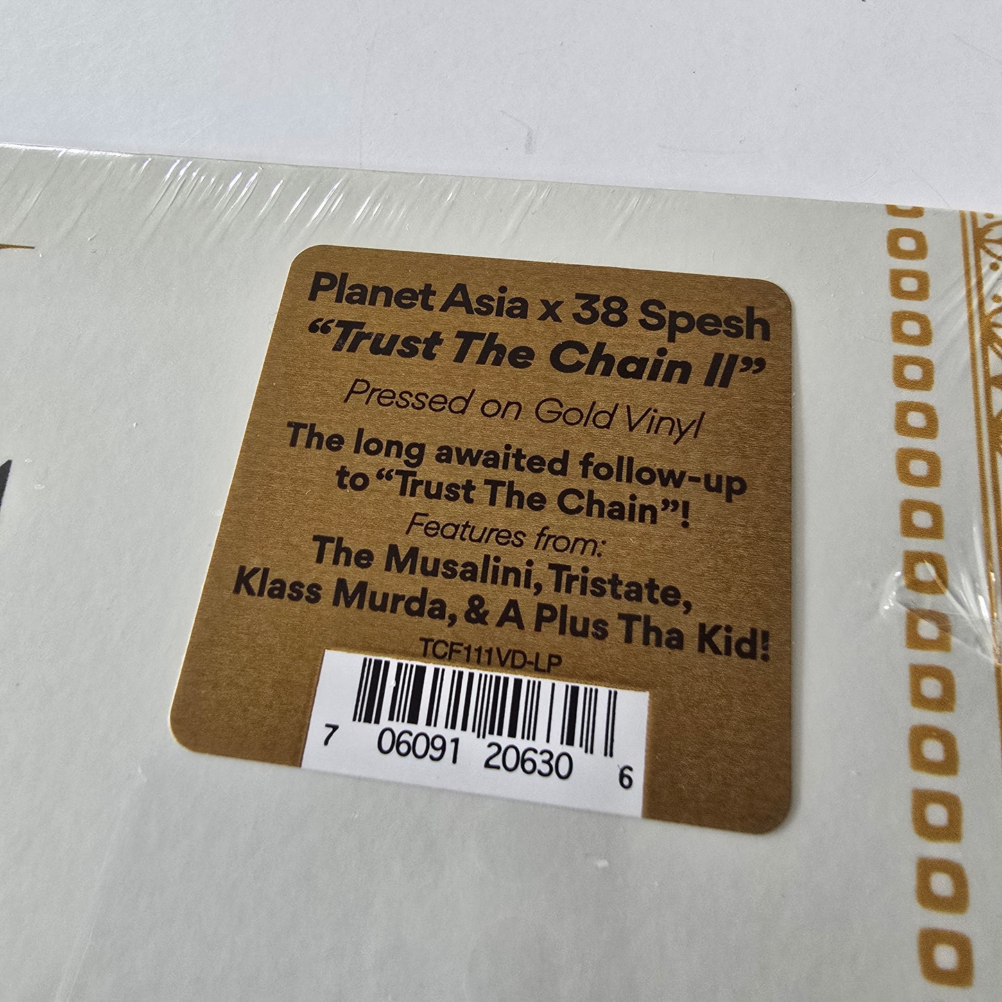 PLANET ASIA X 38 SPESH - TRUST THE CHAIN 2 (SEALED) LIMITED EDITION GOLD COLORED VINYL-NEW!-