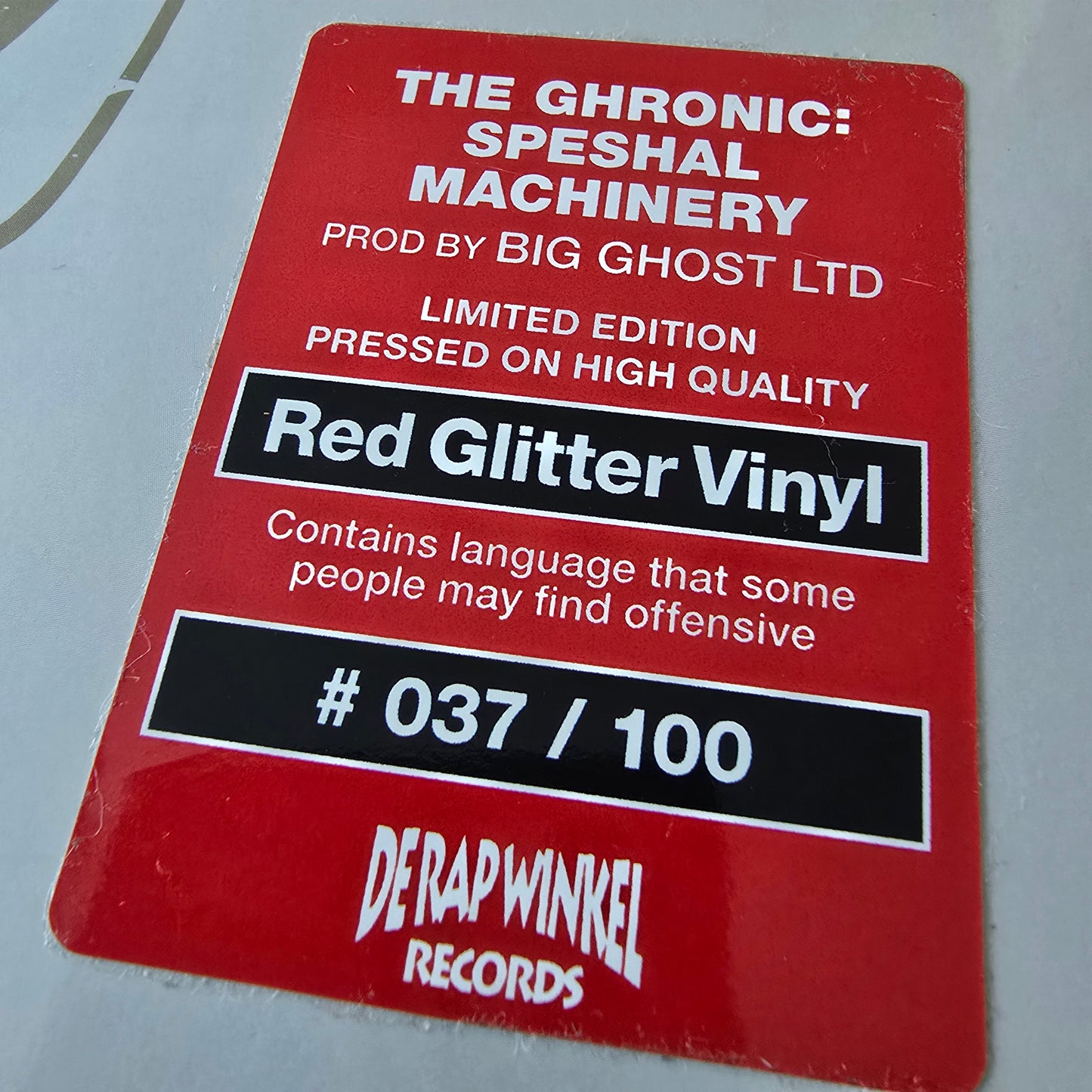 38 SPESH X CONWAY - THE GHRONIC: SPESHAL MACHINERY (SEALED) LIMITED EDITION RED OBI VINYL -NEW!-