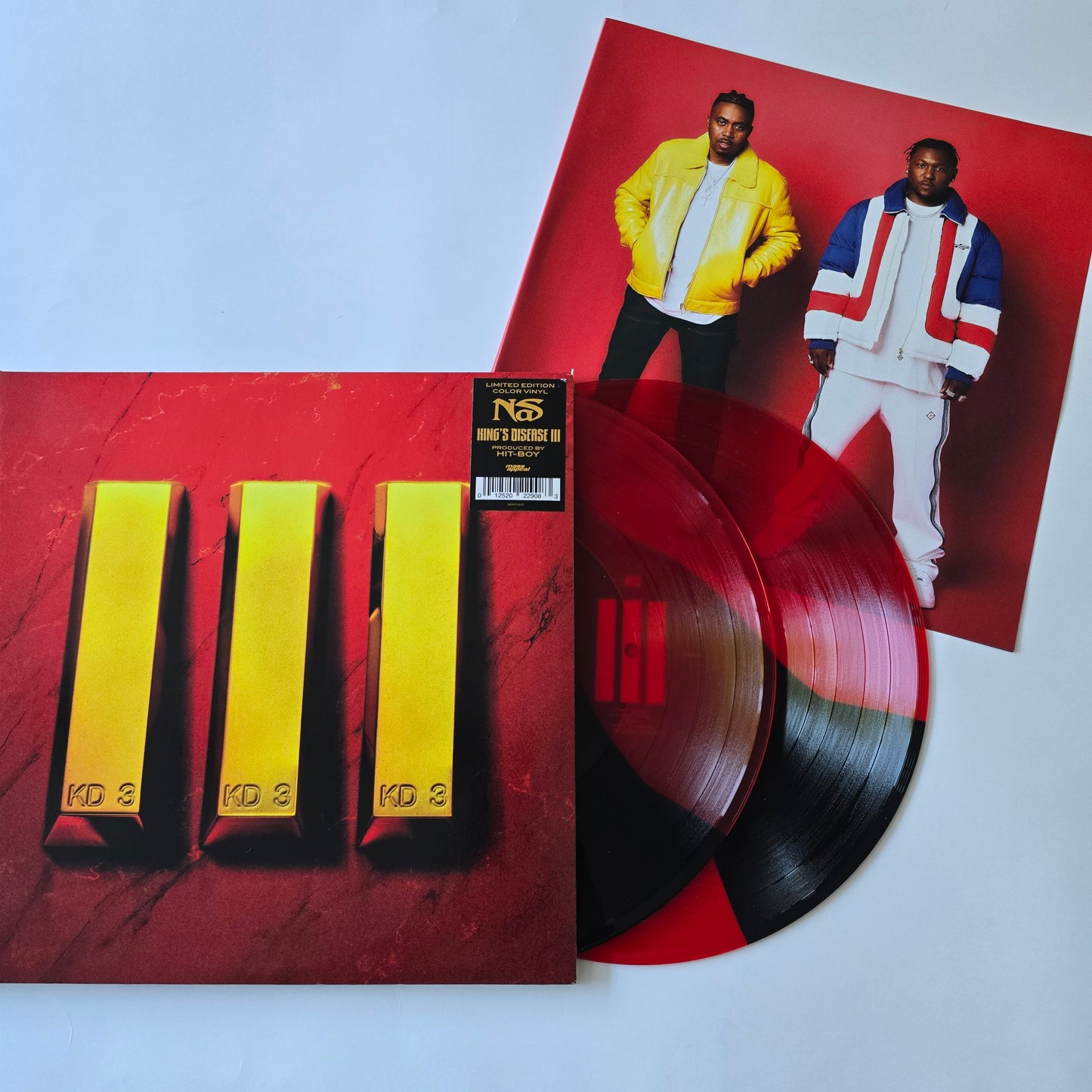 NAS - KING'S DESEASE 3, LIMITED EDITION RED & BLACK STRIPED VINYL 2XLP -LIKE NEW!-