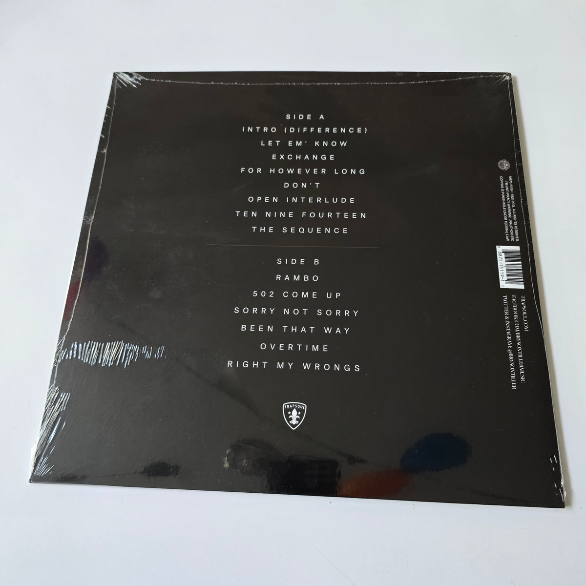 BRYSON TILLER - TRAPSOUL (SEALED) 2XLP DELUXE EDITION VINYL -NEW!-