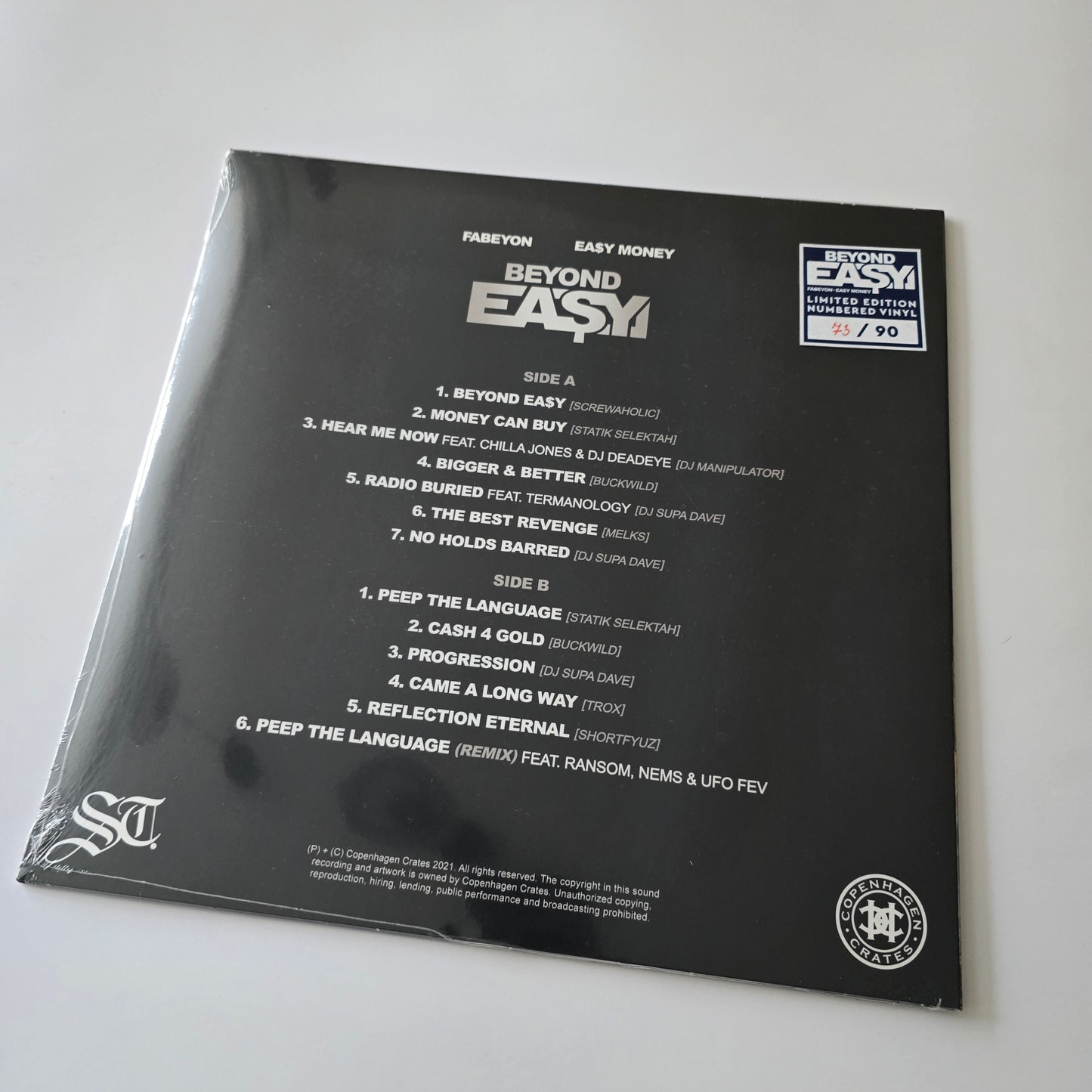 EA$Y MONEY X FABEYON - BEYOND EASY (SEALED) LIMITED EDITION TRANSPARENT BLUE VINYL -NEW!-