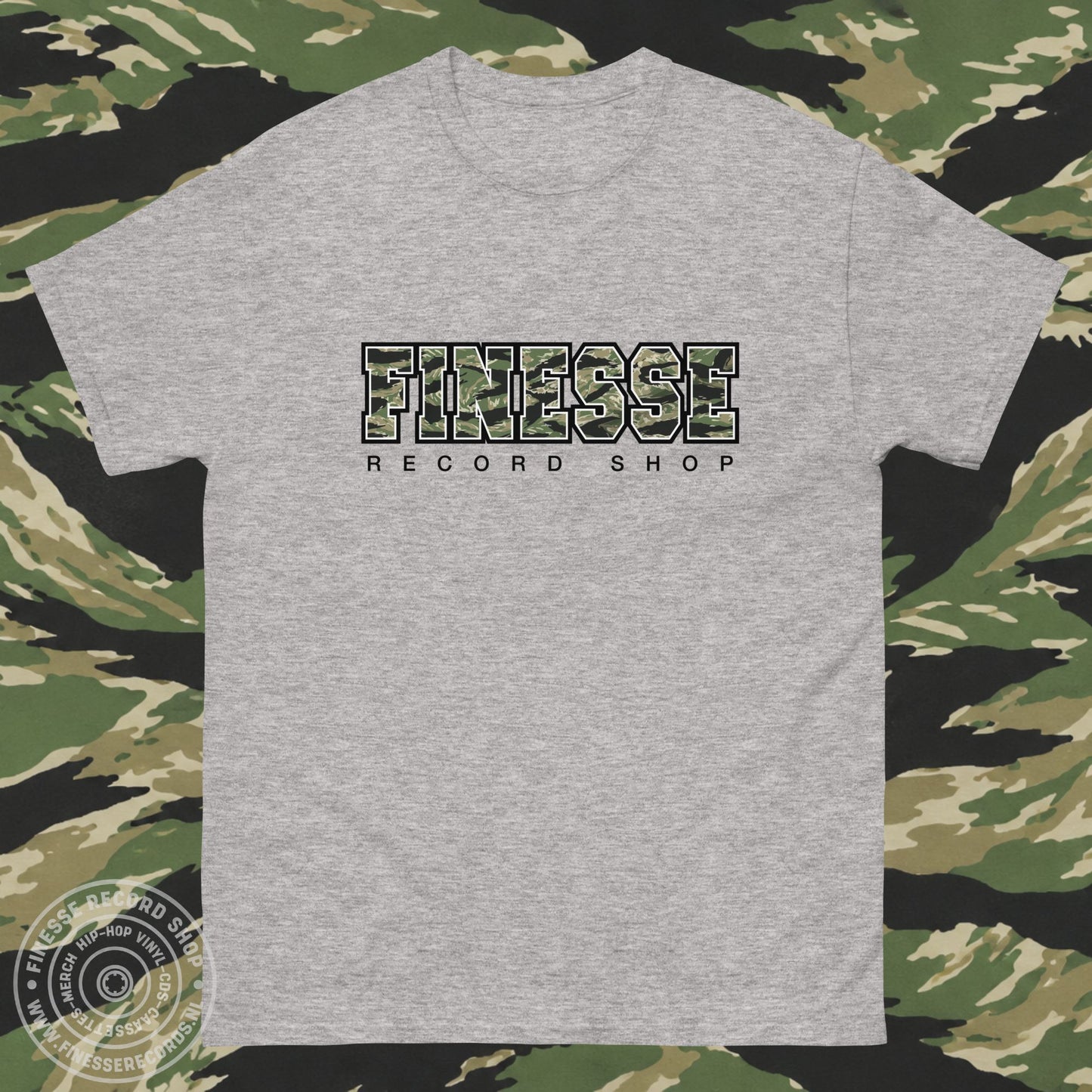 FRS TIGER STYLE CAMO BLACK LINE (SPORT GREY) "GUERRILLA" T-SHIRT -NEW!-