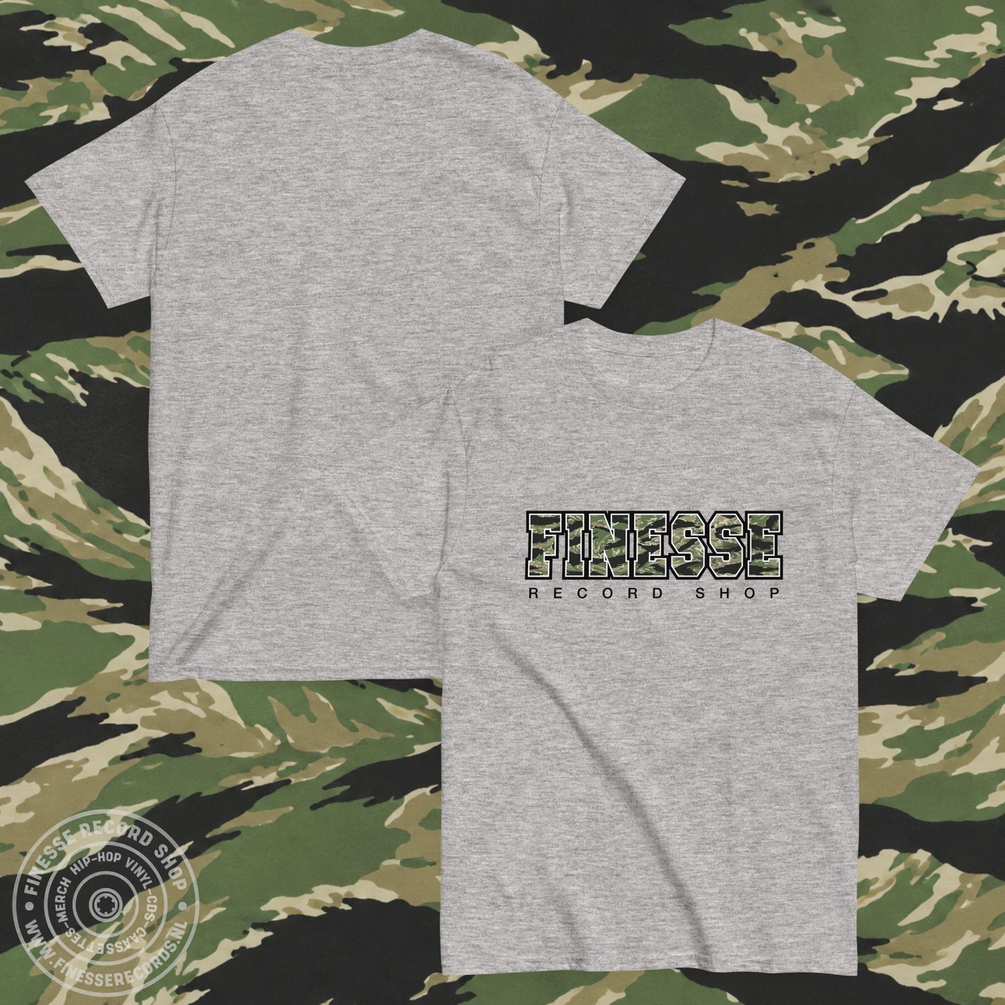FRS TIGER STYLE CAMO BLACK LINE (SPORT GREY) "GUERRILLA" T-SHIRT -NEW!-