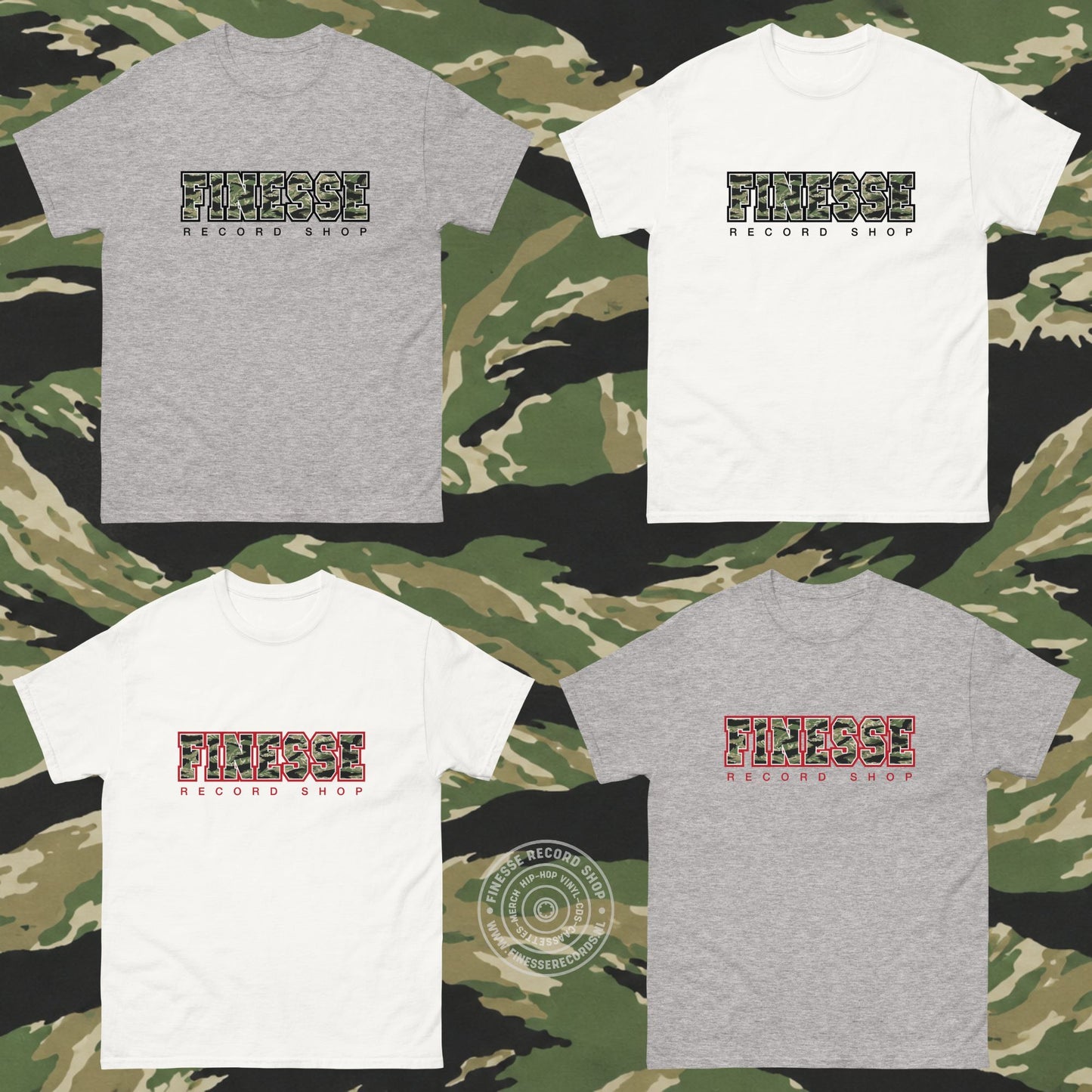 FRS TIGER STYLE CAMO RED LINE (SPORT GREY) "GUERRILLA" T-SHIRT -NEW!-