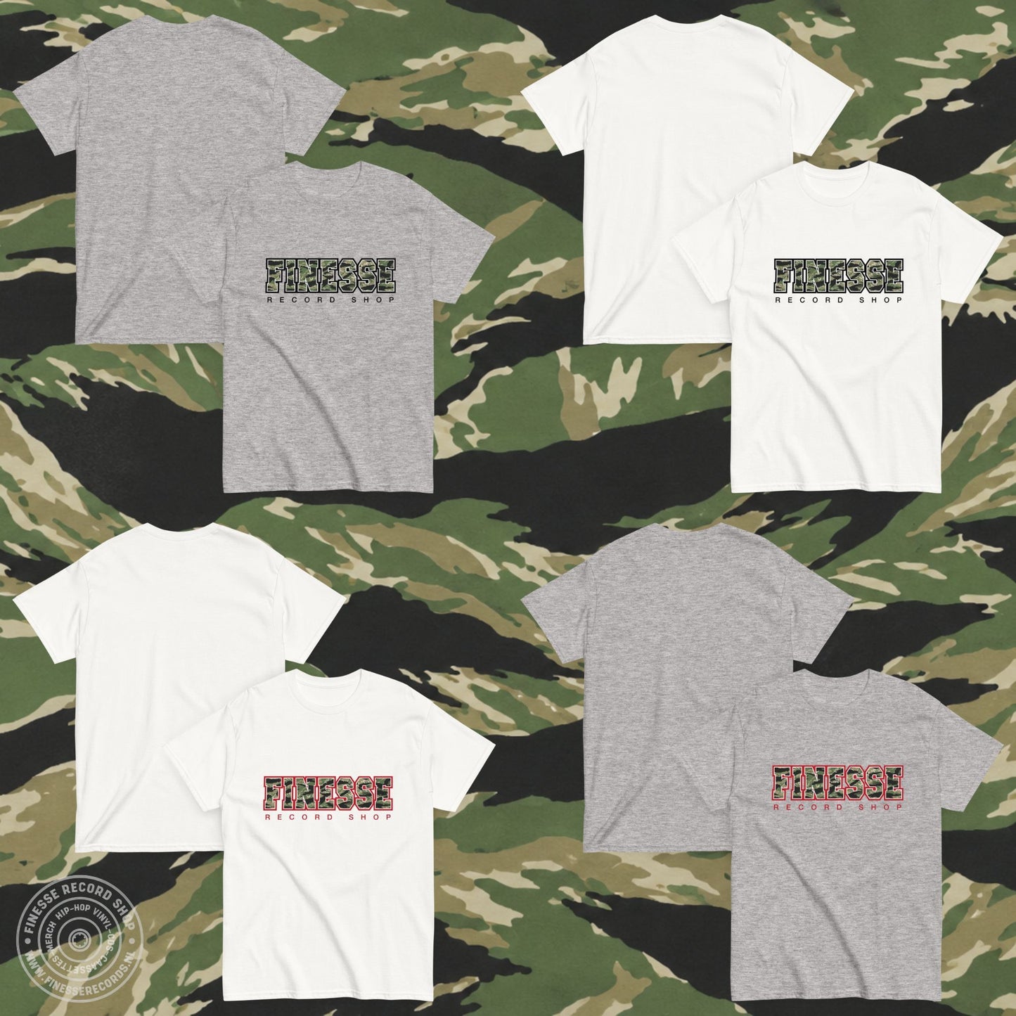 FRS TIGER STYLE CAMO RED LINE (SPORT GREY) "GUERRILLA" T-SHIRT -NEW!-