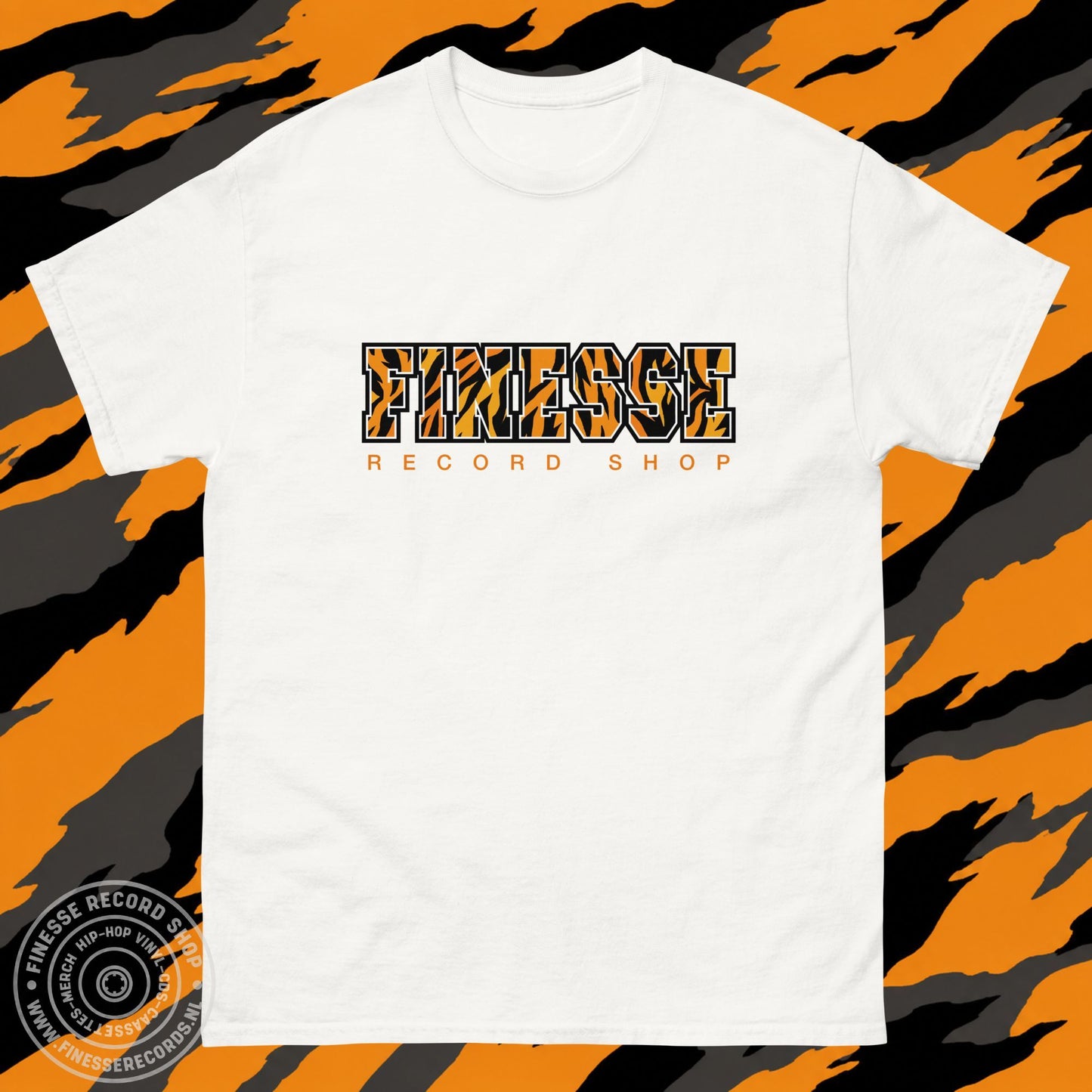 FRS ORANGE TIGER STYLE CAMO (WHITE) "GUERRILLA" T-SHIRT -NEW!-