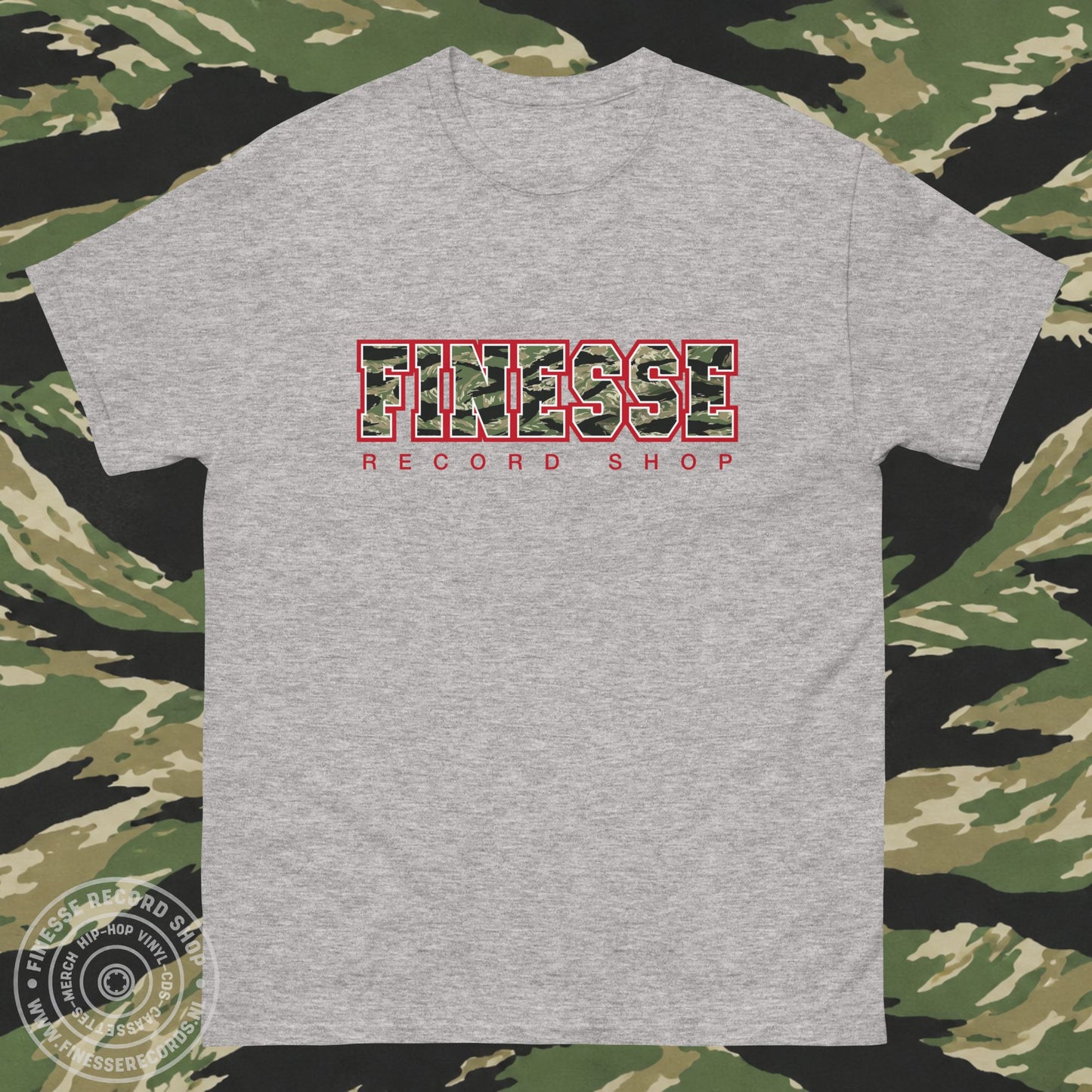 FRS TIGER STYLE CAMO RED LINE (SPORT GREY) "GUERRILLA" T-SHIRT -NEW!-