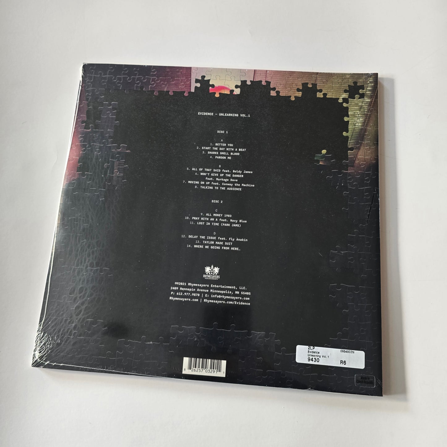 EVIDENCE - UNLEARNING VOL. 1 (SEALED) VINYL 2XLP -NEW!-