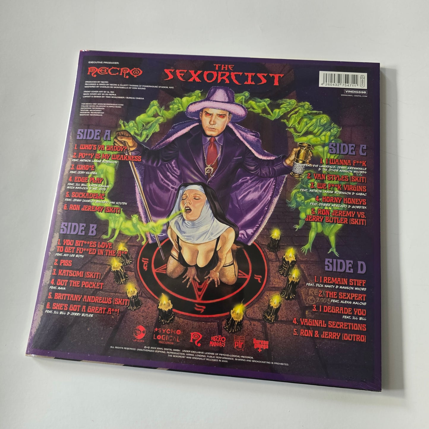 NECRO - THE SEXORCIST (SEALED) PURPLE COLORED VINYL 2XLP -NEW!-