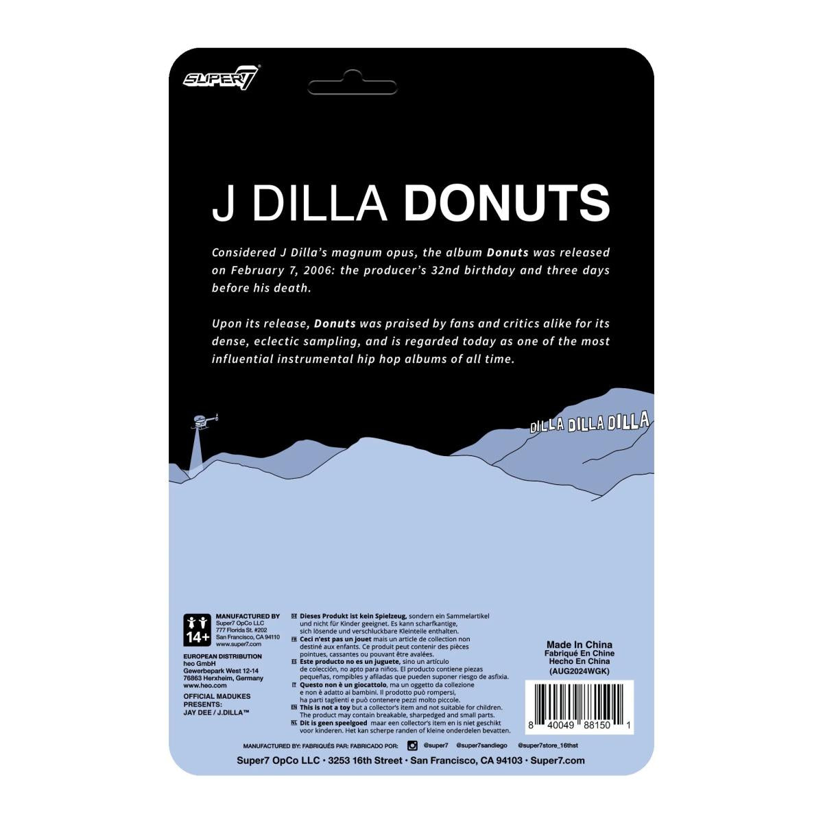 J DILLA (JAY DEE) DILLA DONUTS SUPER7 ACTION FIGURE -NEW!-