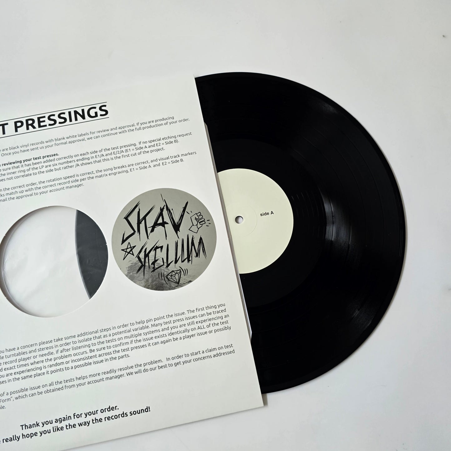 SKAV X RED - SKELLUM VINYL TEST PRESSING -NEW!-