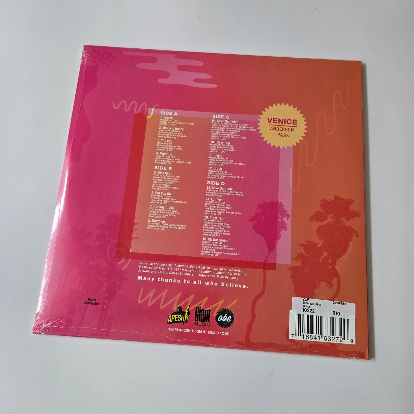 ANDERSON PAAK - (SEALED) VENICE VINYL 2XLP -NEW!-
