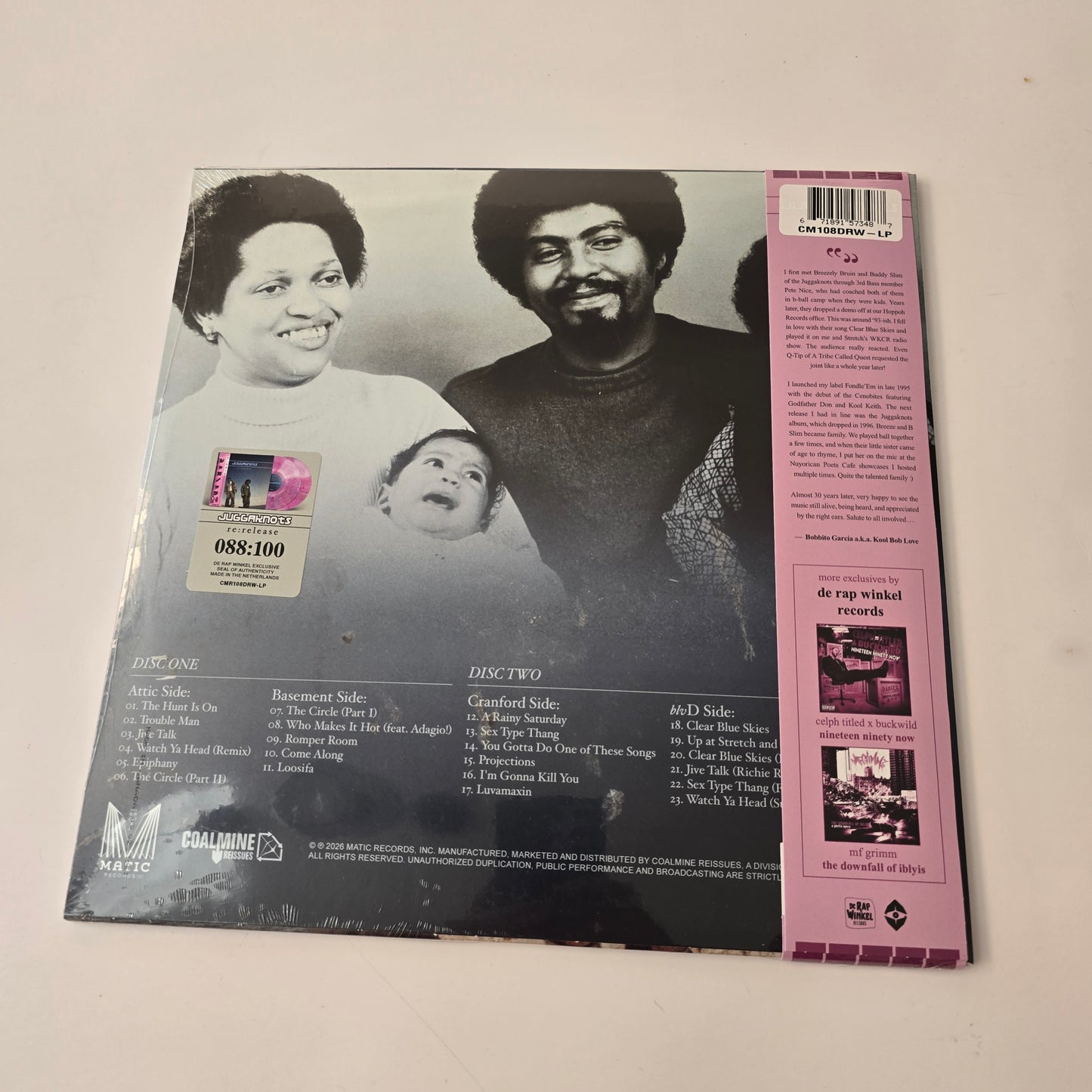 THE JUGGAKNOTS - RE:RELEASE (SEALED) LIMITED EDITION PINK MARBLE VINYL 2XLP -NEW!-