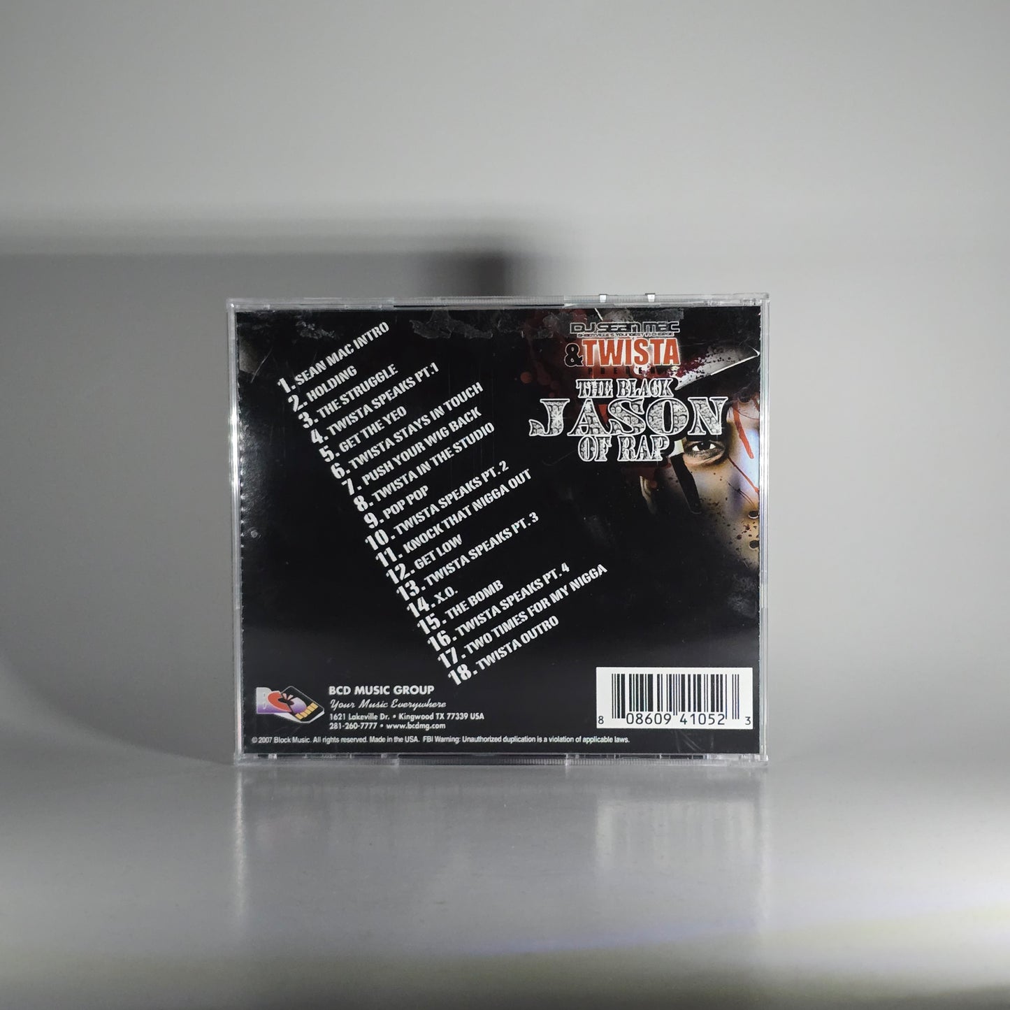 DJ SEAN MAC & TWISTA - THE BLACK JASON OF RAP CD -PRE OWNED!-