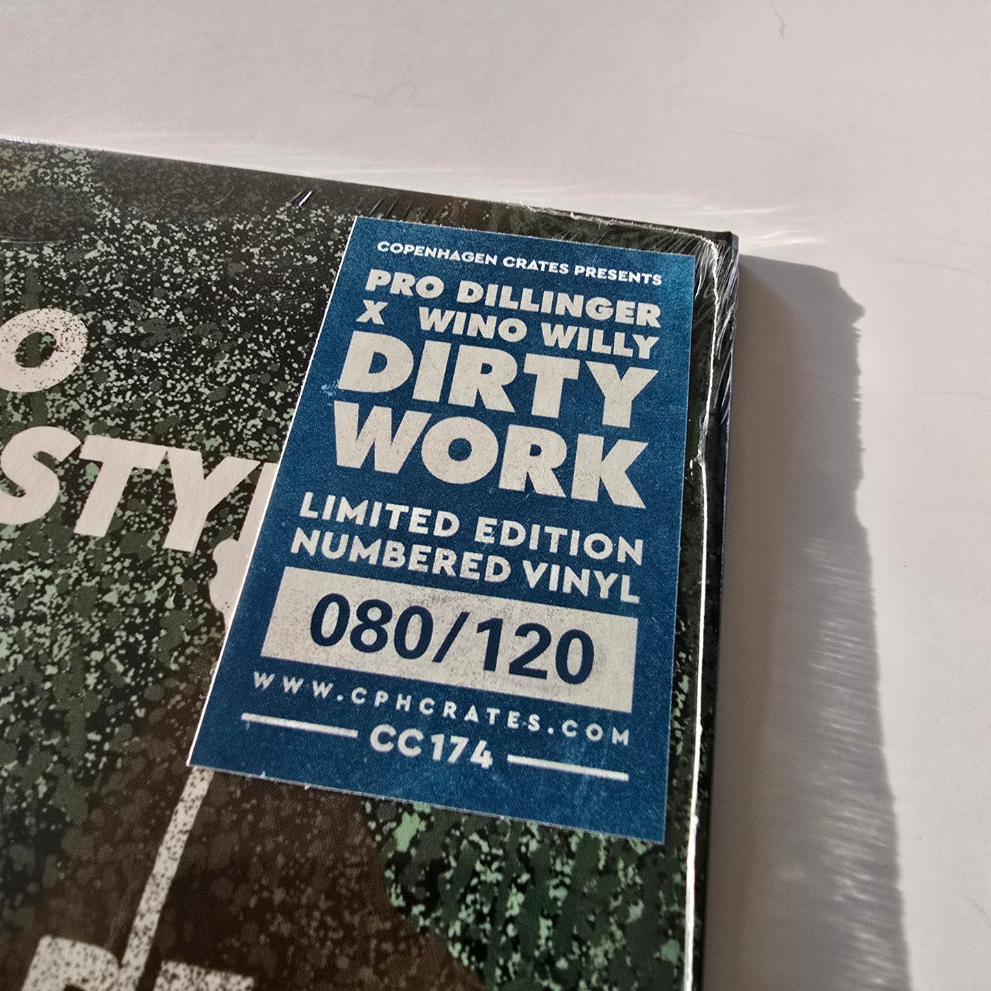 PRO DILLINGER X WINO WILLY - DIRTY WORK (SEALED) LIMITED EDITION CYAN BLUE & BLACK VINYL -NEW!-