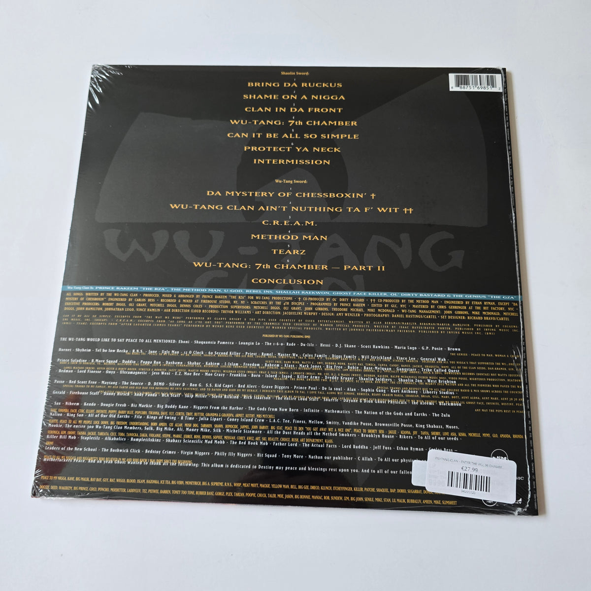 WU-TANG CLAN - ENTER THE WU, 36 CHAMBERS (SEALED) VINYL -NEW!-