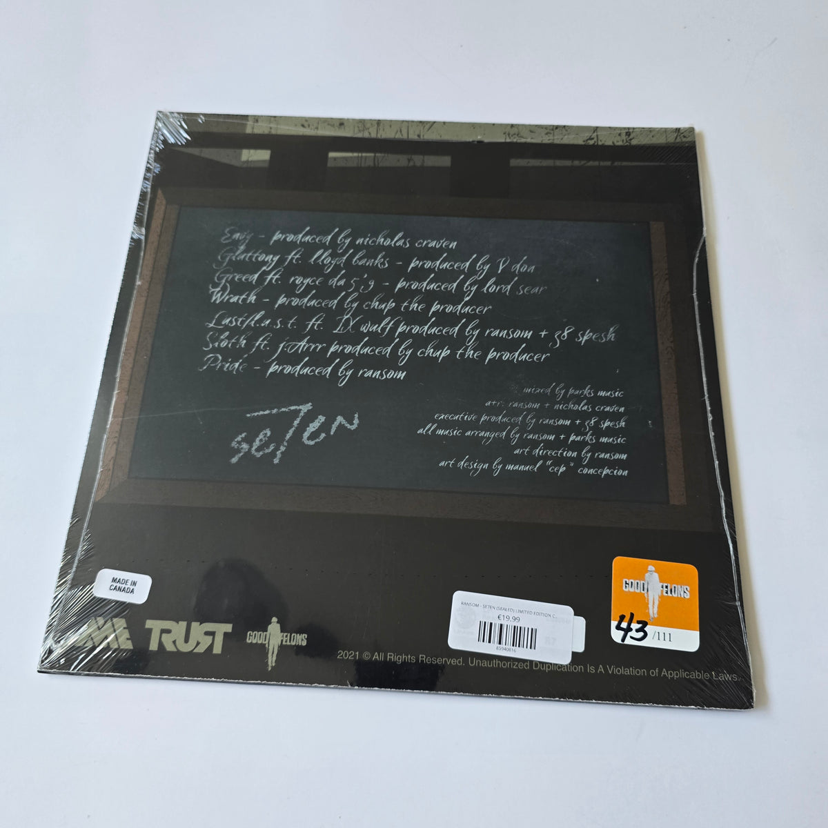 RANSOM - SE7EN (SEALED) LIMITED EDITION COLORED VINYL -NEW!-