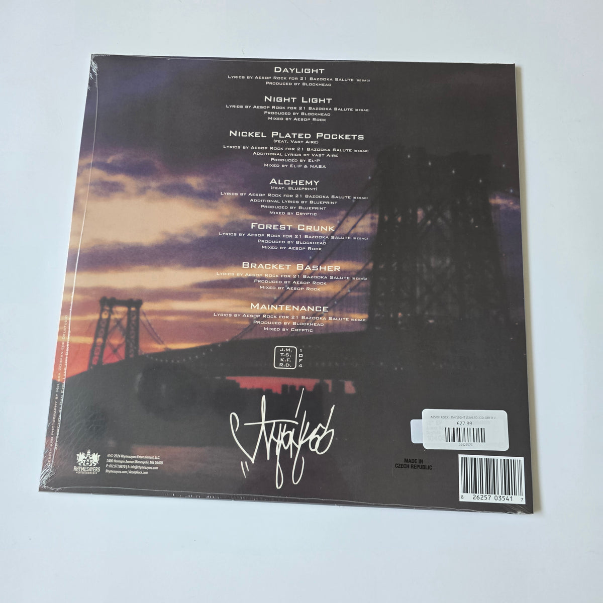 AESOP ROCK - DAYLIGHT (SEALED) COLORED VINYL -NEW!-