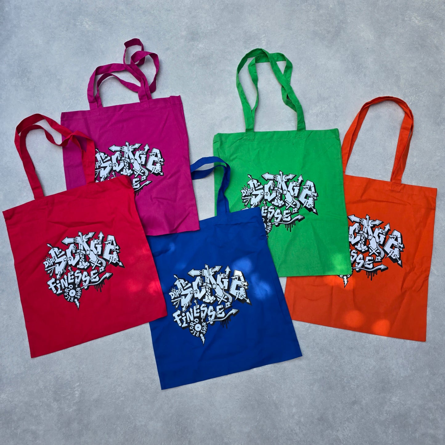SCAGE X FINESSE RECORD SHOP TOTEBAG, MEERDERE KLEUREN -NEW!-