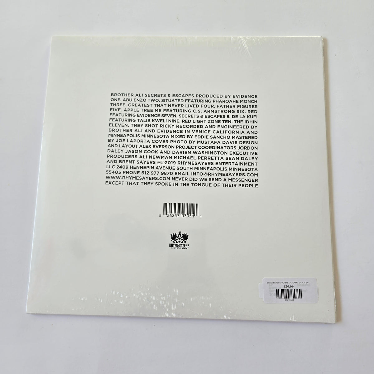 BROTHER ALI - SECRETS & ESCAPES (SEALED) PICTURE DISC VINYL -NEW!-
