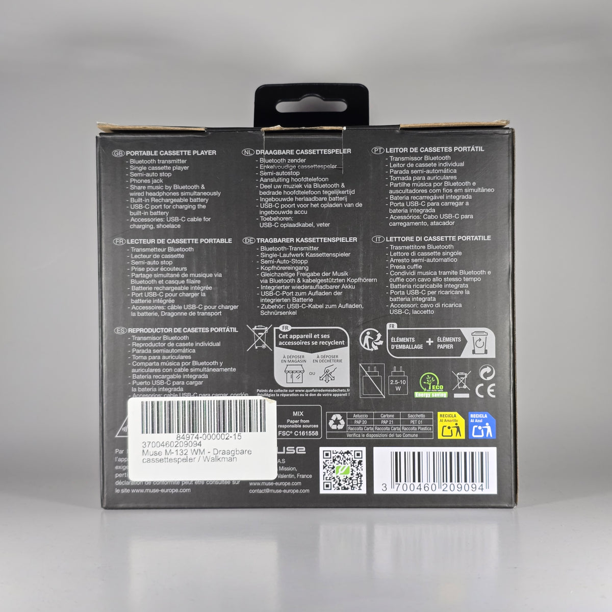 MUSE M-132 WM DRAAGBARE BLUETOOTH WALKMAN CASSETTE SPELER  -NEW!-
