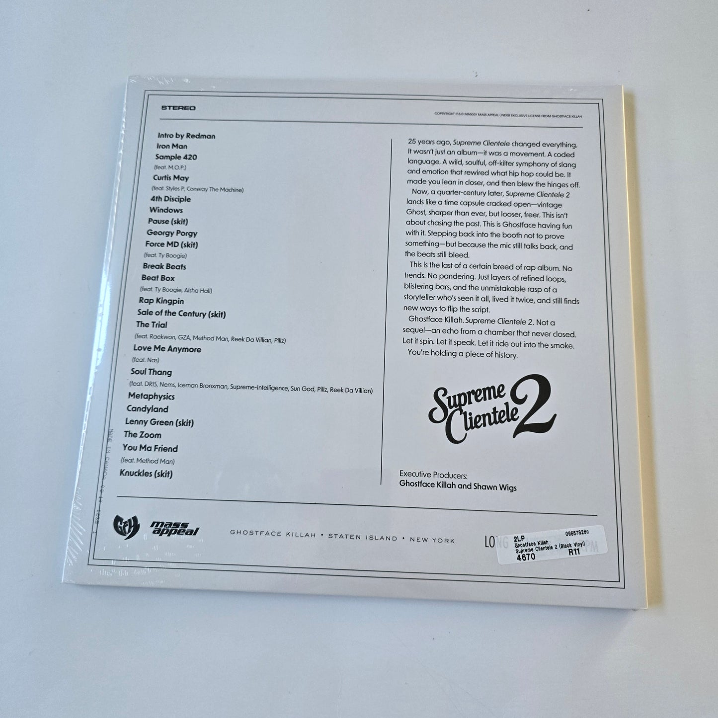 GHOSTFACE KILLAH - SUPREME CLIENTELE 2 (SEALED) 2XLP VINYL -NEW!-