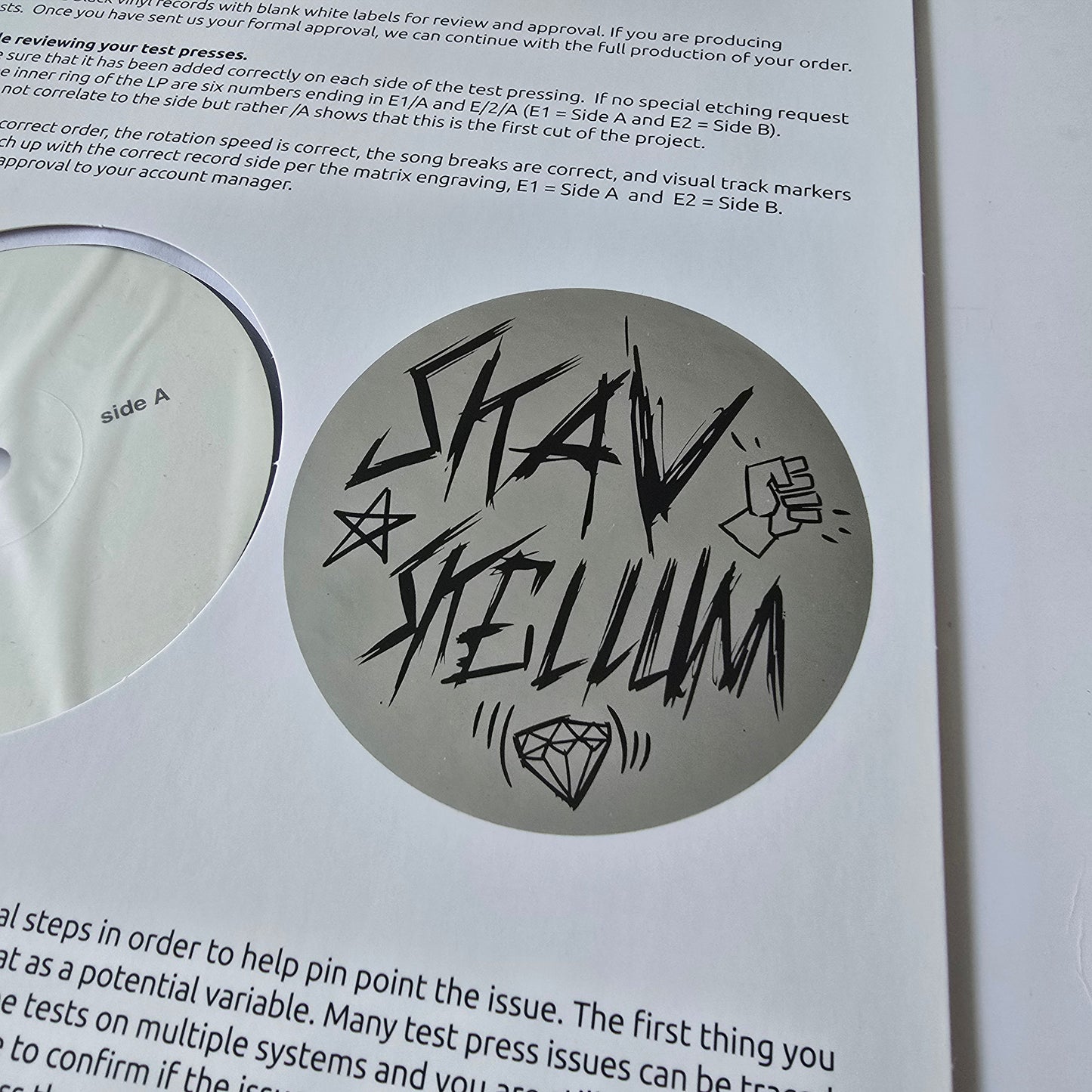 SKAV X RED - SKELLUM VINYL TEST PRESSING -NEW!-