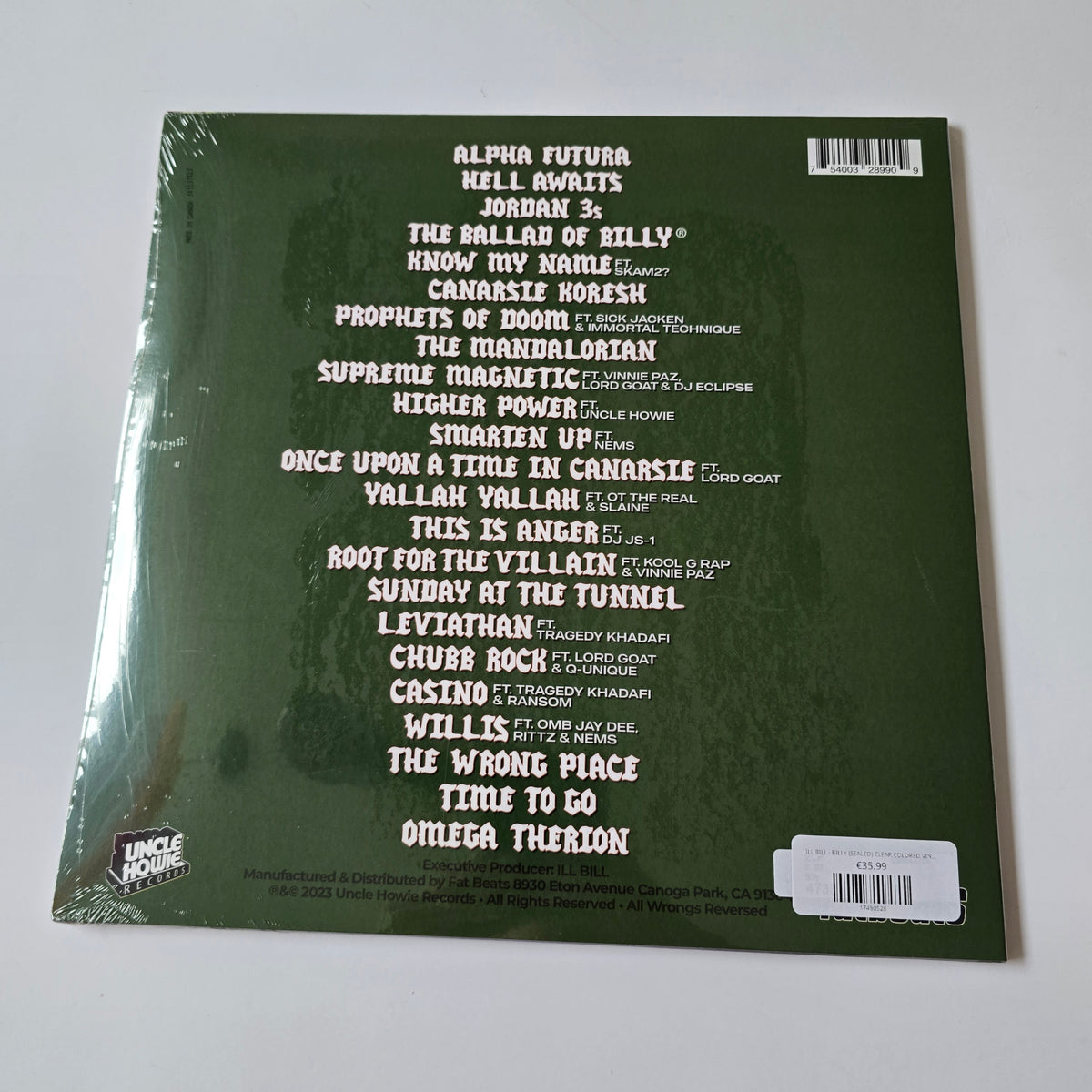 ILL BILL - BILLY (SEALED) CLEAR COLORED VINYL -NEW!-