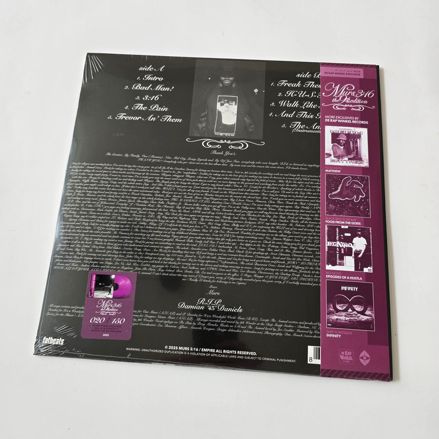 MURS - MURS 3:16 THE 9TH EDITION (SEALED) LIMITED EDITION COLORED VINYL 2XLP -NEW!-