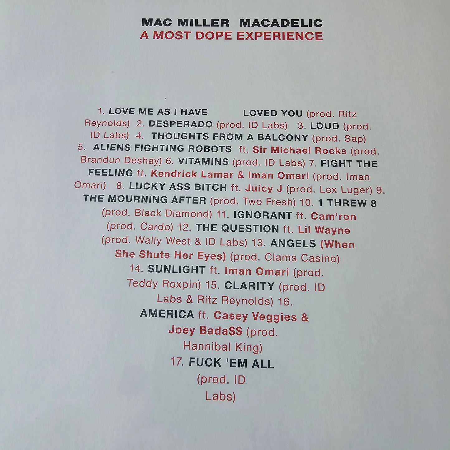 MAC MILLER - MACADELIC (SEALED) SILVER VINYL 2XLP -NEW!-