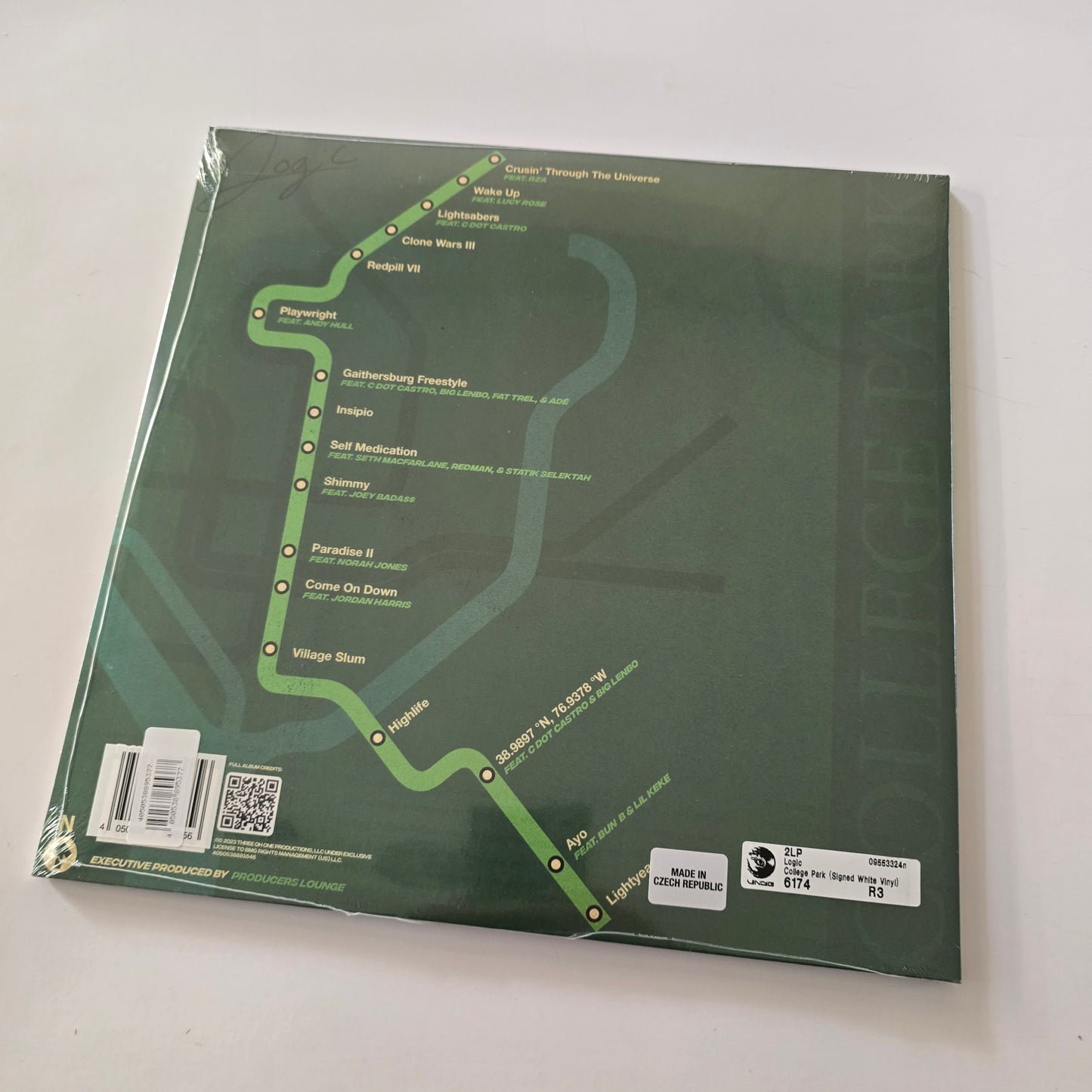 LOGIC - COLLEGE PARK, SIGNED (SEALED) WHITE COLORED VINYL 2XLP -NEW!-