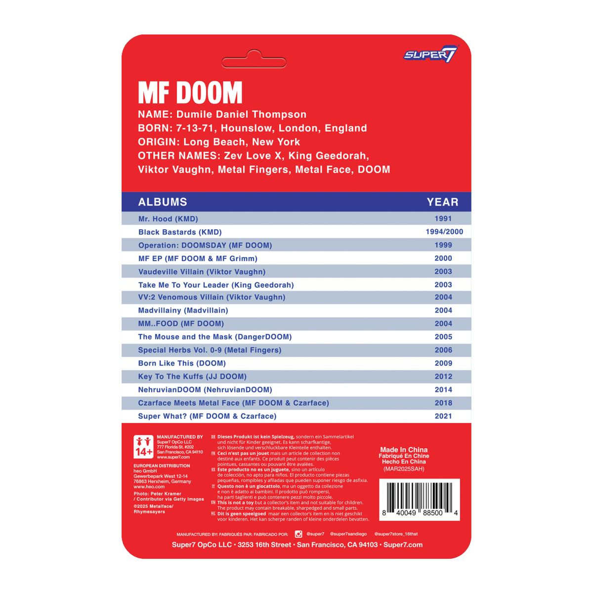 MF DOOM SUPER7 NYC ACTION FIGURE -NEW!-