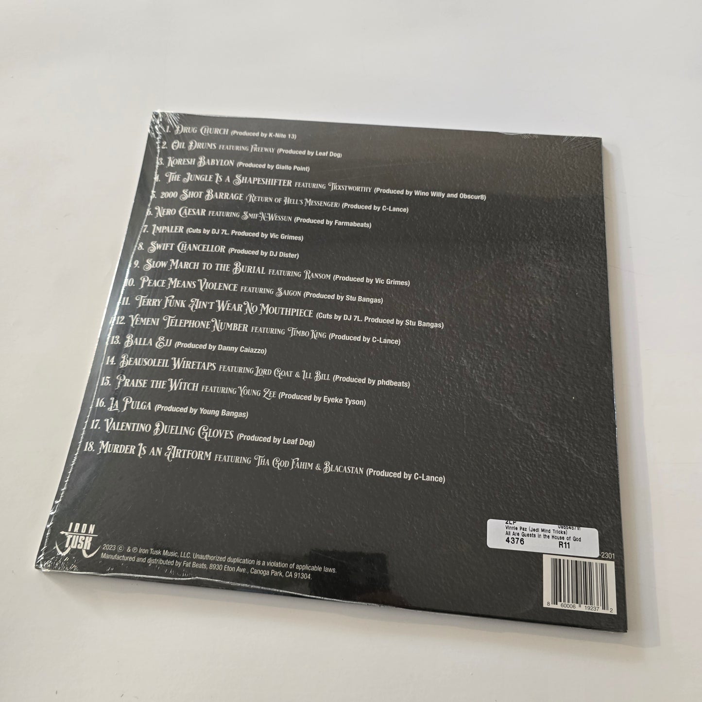 VINNIE PAZ (JEDI MIND TRICKS) - ALL ARE GUESTS IN THE HOUSE OF GOD (SEALED) GREY COLORED VINYL 2XLP -NEW!-