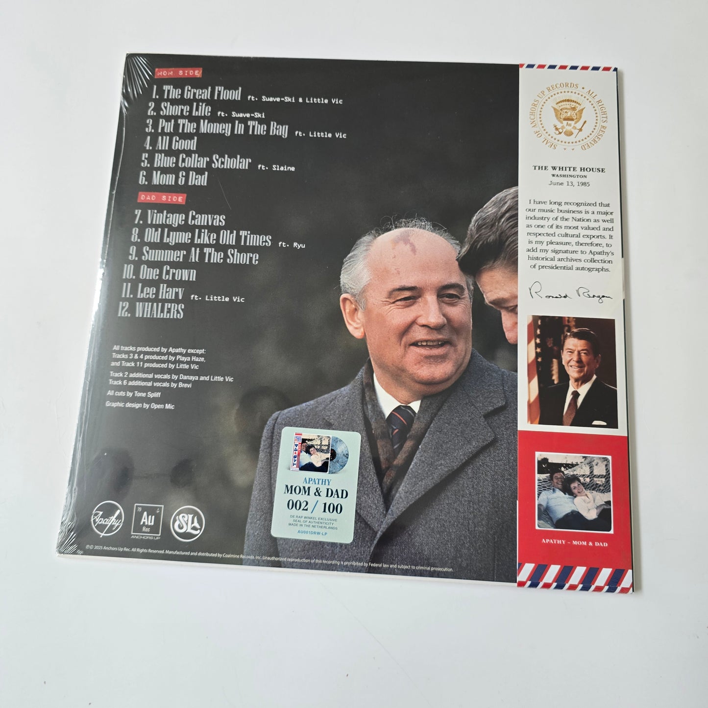 APATHY - MOM & DAD (SEALED) LIMITED EDITION, SIGNED, COLORED VINYL  #002/100 -NEW!-