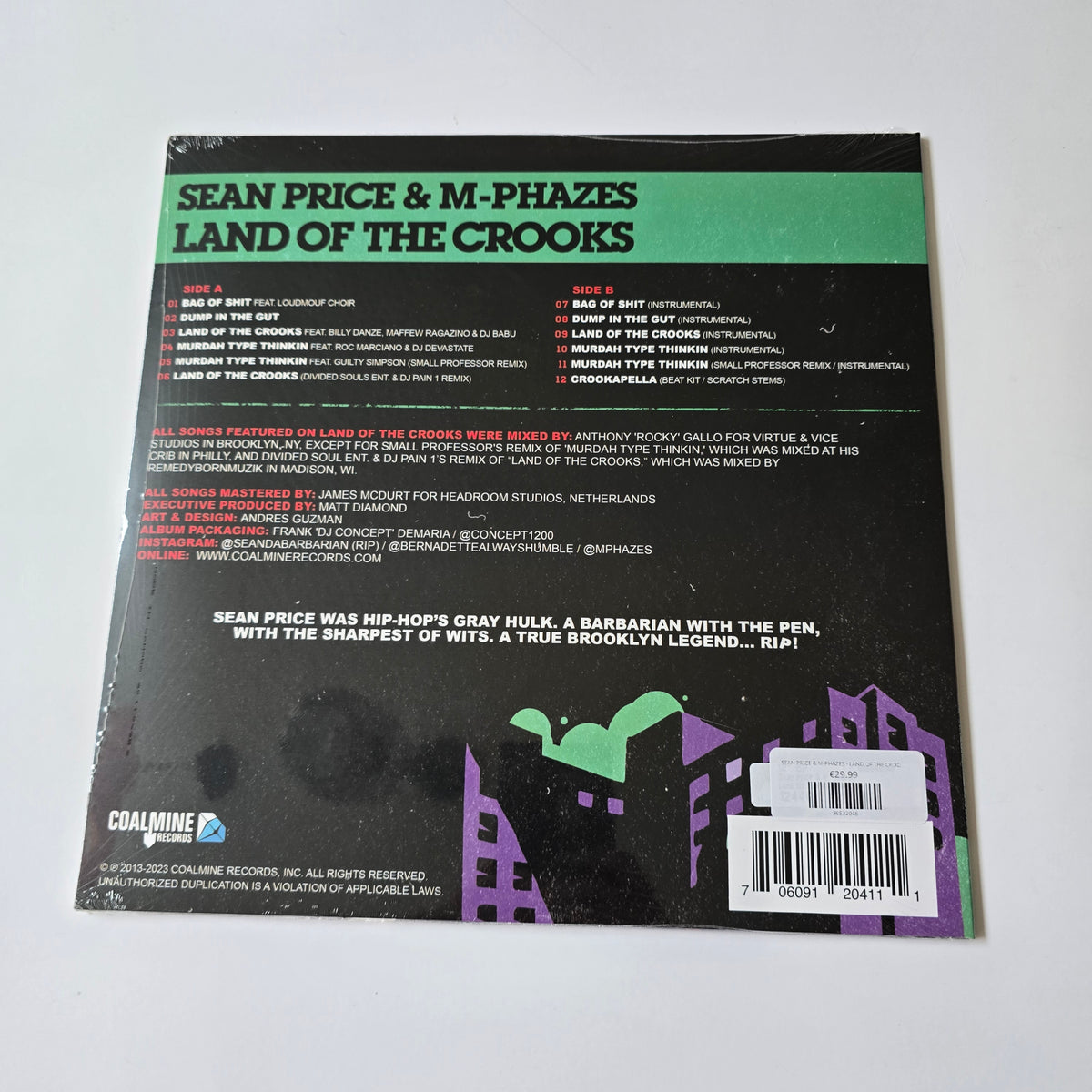 SEAN PRICE & M-PHAZES - LAND OF THE CROOKS (SEALED) COLORED VINYL -NEW!-
