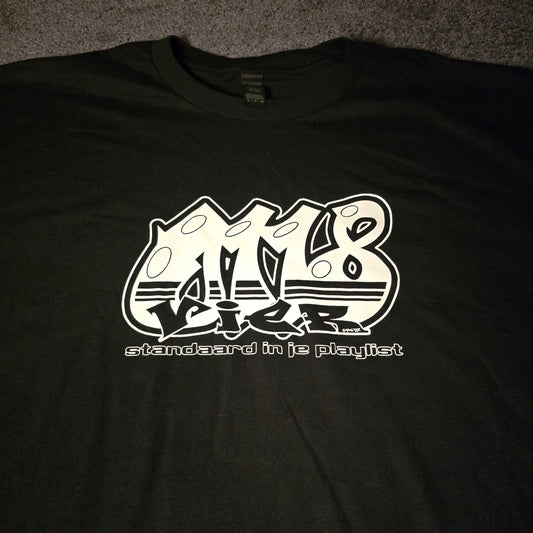 0118-VIER STANDAARD IN JE PLAYLIST T-SHIRT ZWART -NIEUW!-