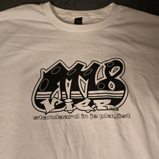 0118-VIER STANDAARD IN JE PLAYLIST T-SHIRT WIT -NIEUW!-
